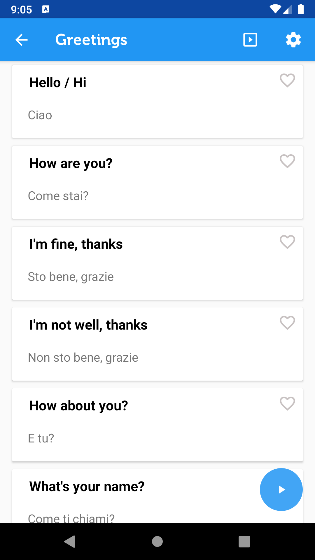 اسکرین شات 2 برنامه Learn Italian Phrasebook