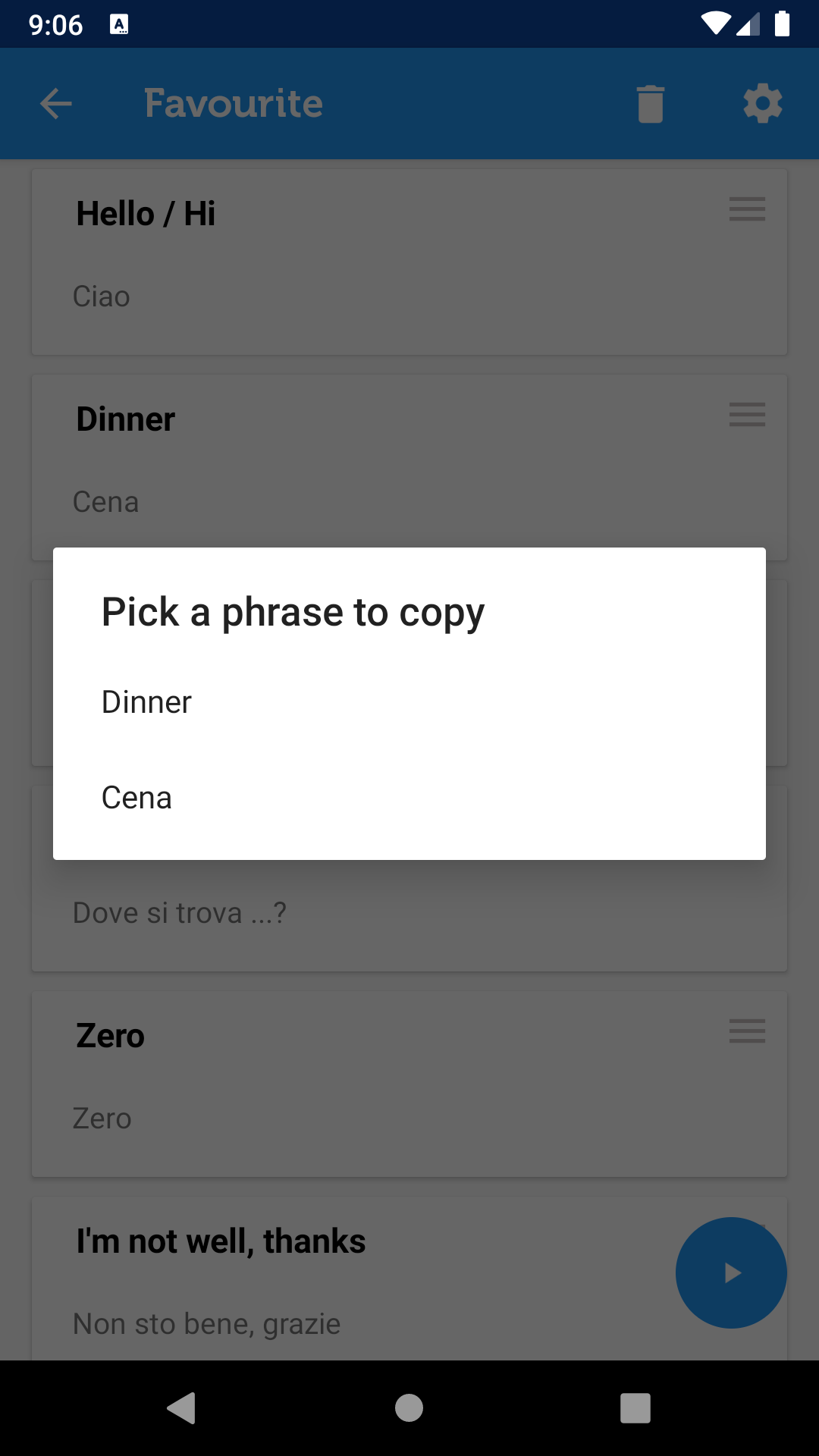 اسکرین شات 8 برنامه Learn Italian Phrasebook