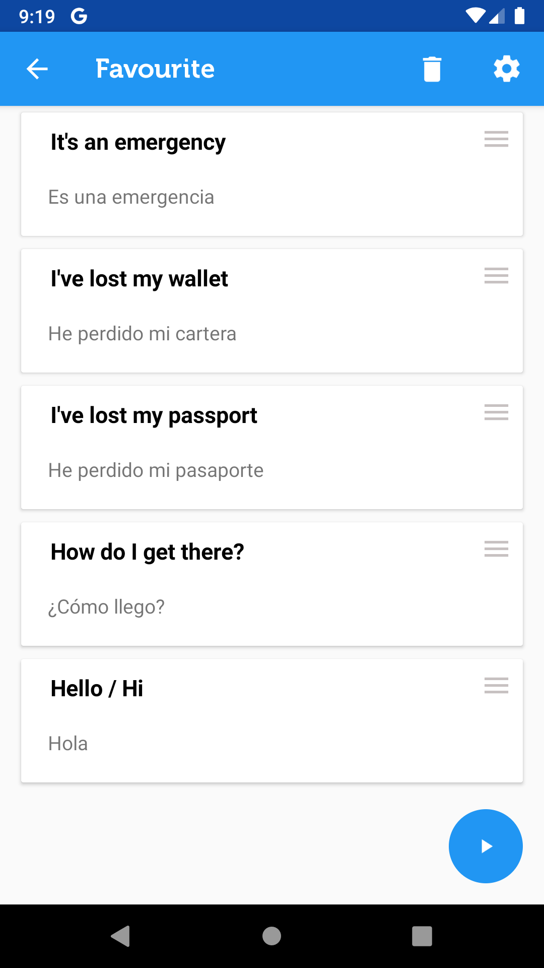 اسکرین شات 7 برنامه Learn Spanish Phrasebook