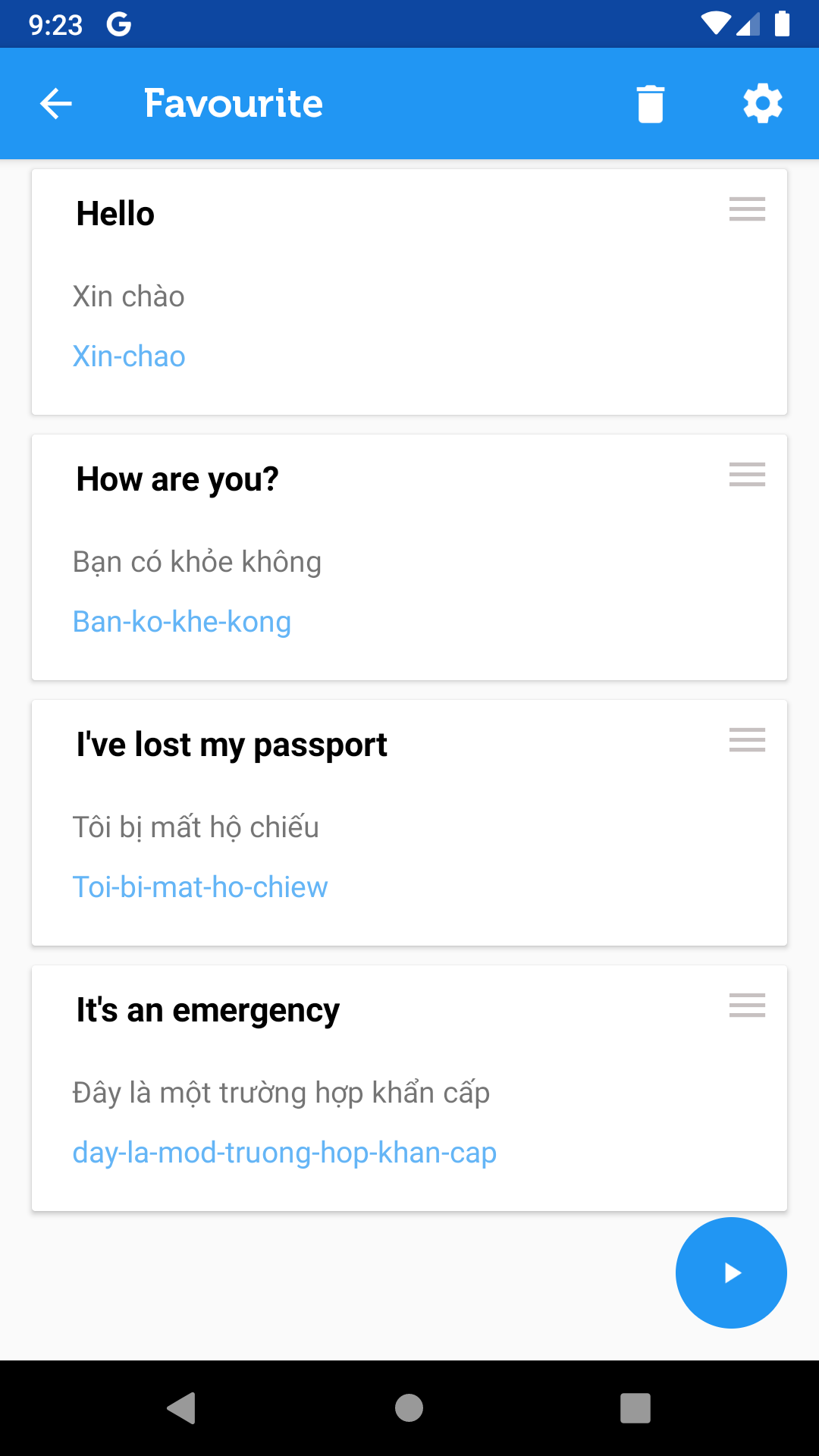 اسکرین شات 8 برنامه Learn Vietnamese Phrasebook