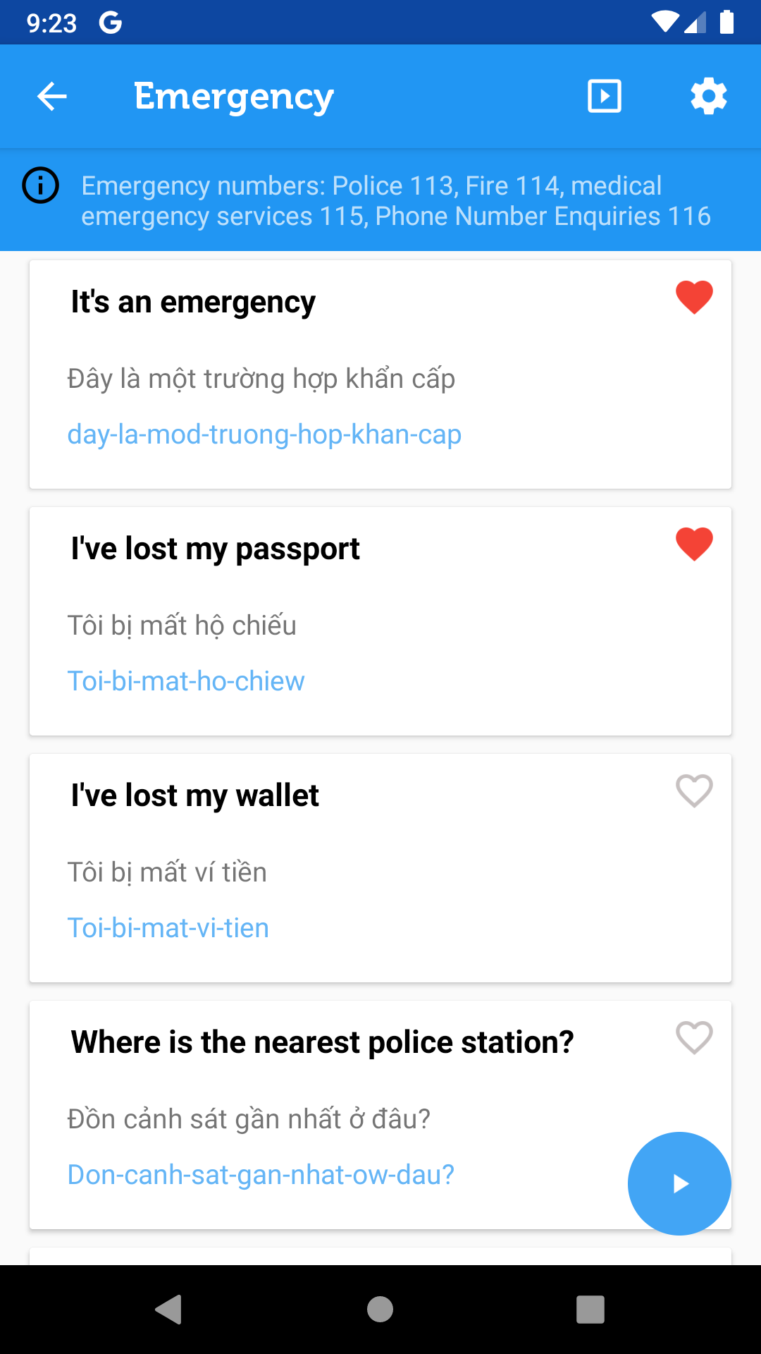 اسکرین شات 7 برنامه Learn Vietnamese Phrasebook