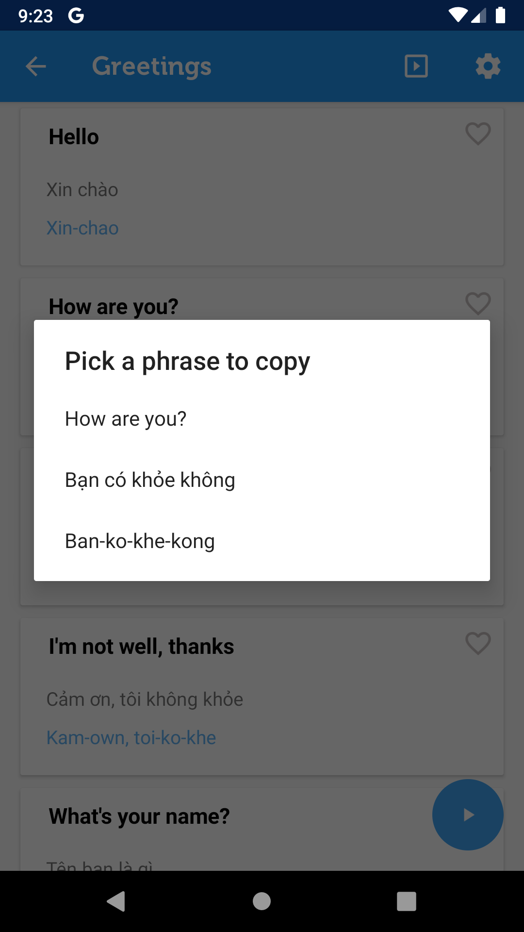 اسکرین شات 5 برنامه Learn Vietnamese Phrasebook