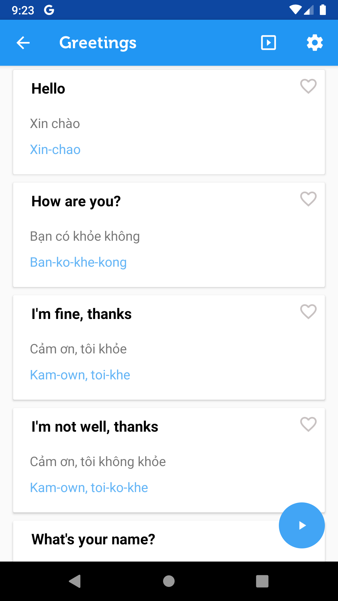 اسکرین شات 2 برنامه Learn Vietnamese Phrasebook
