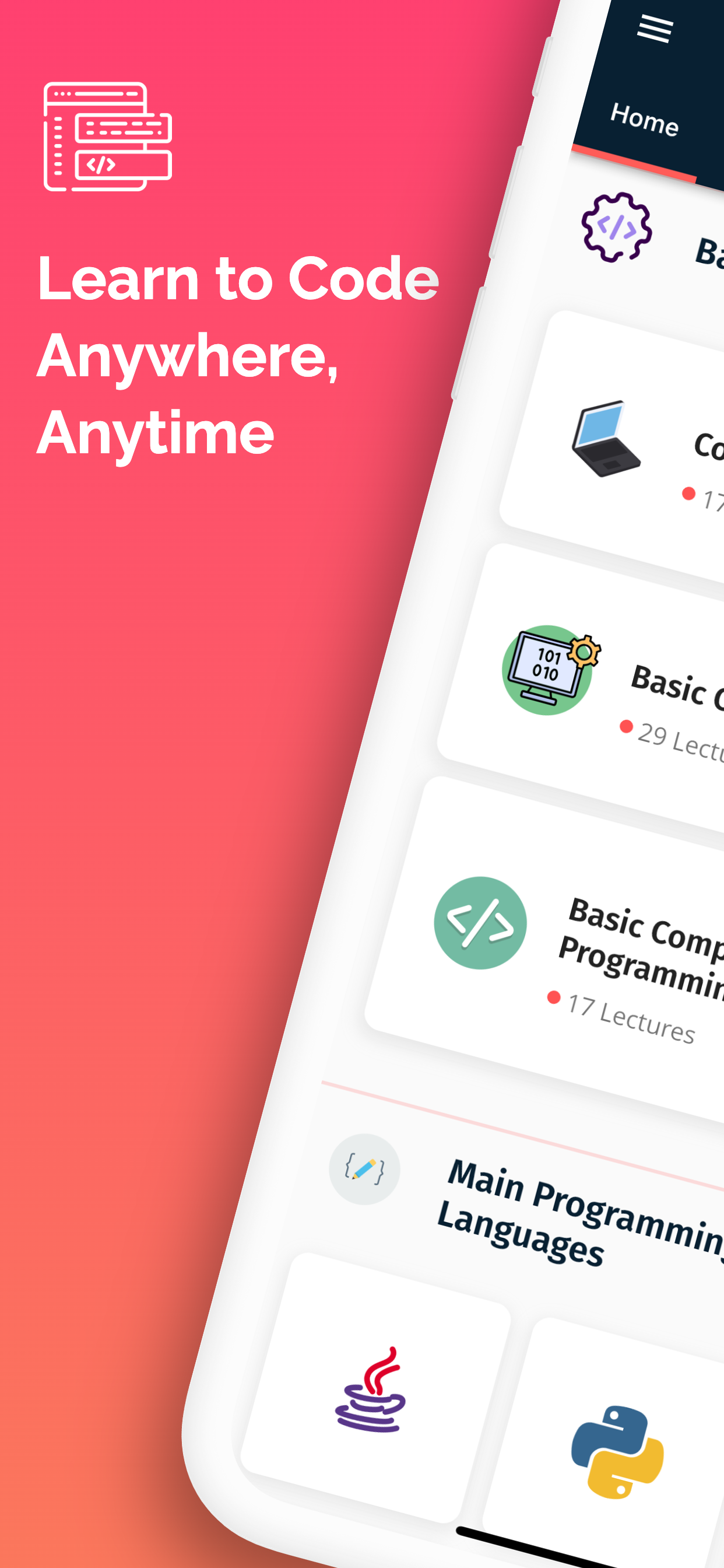 اسکرین شات 1 برنامه Learn Coding Offline - CodeHut