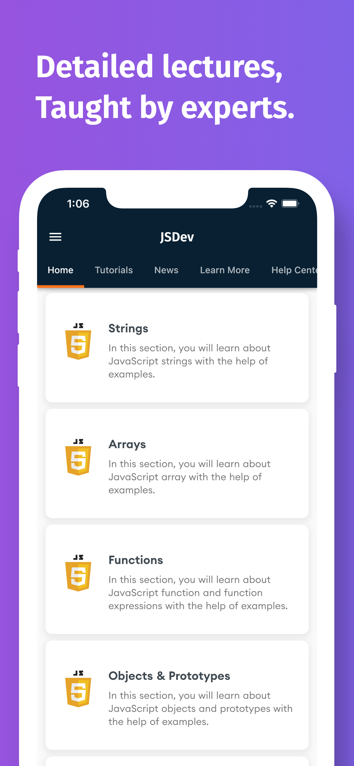اسکرین شات 3 برنامه Learn JavaScript: Learn & Code