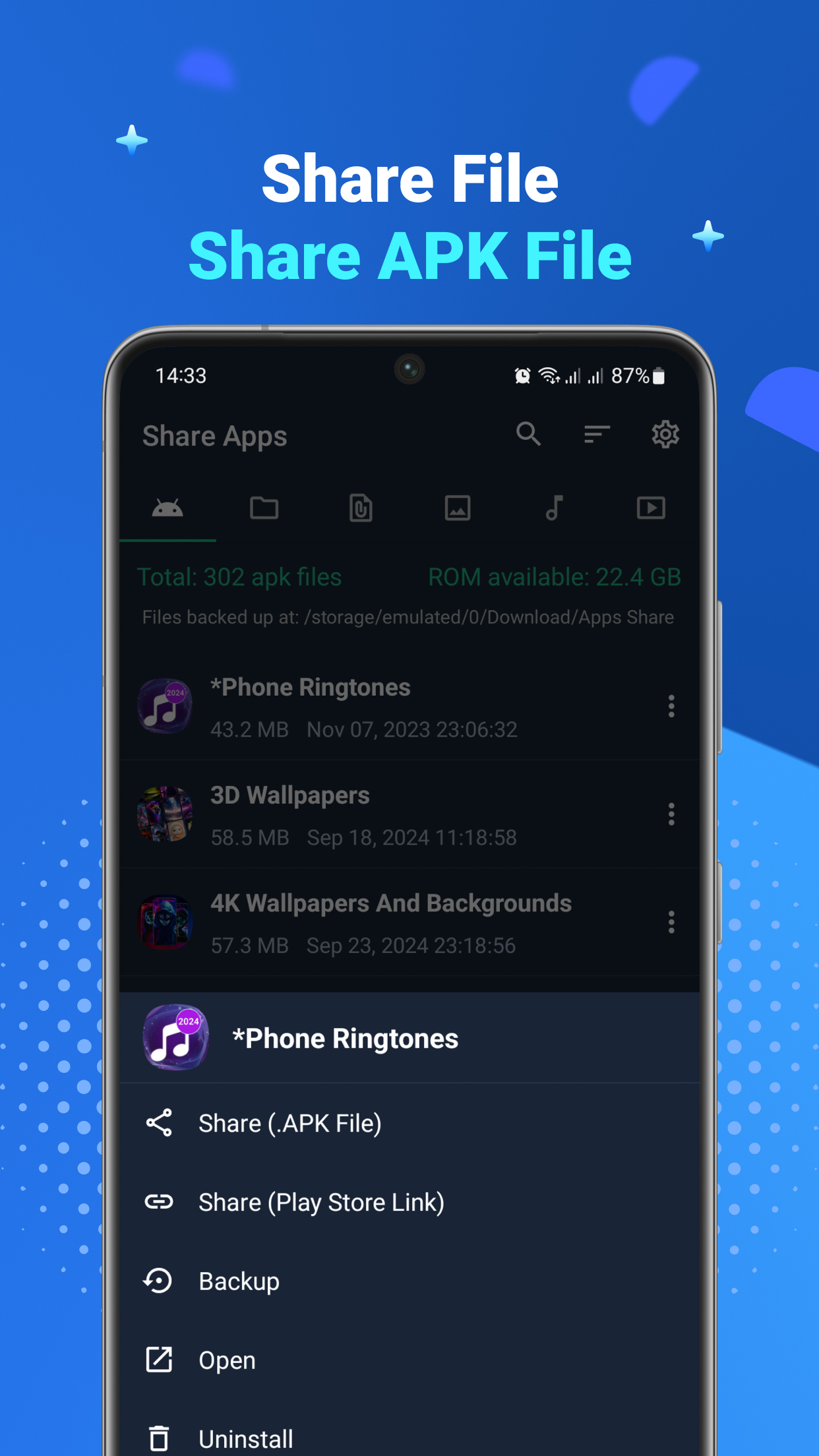 اسکرین شات 4 برنامه Share Apps: APK, File Sharing