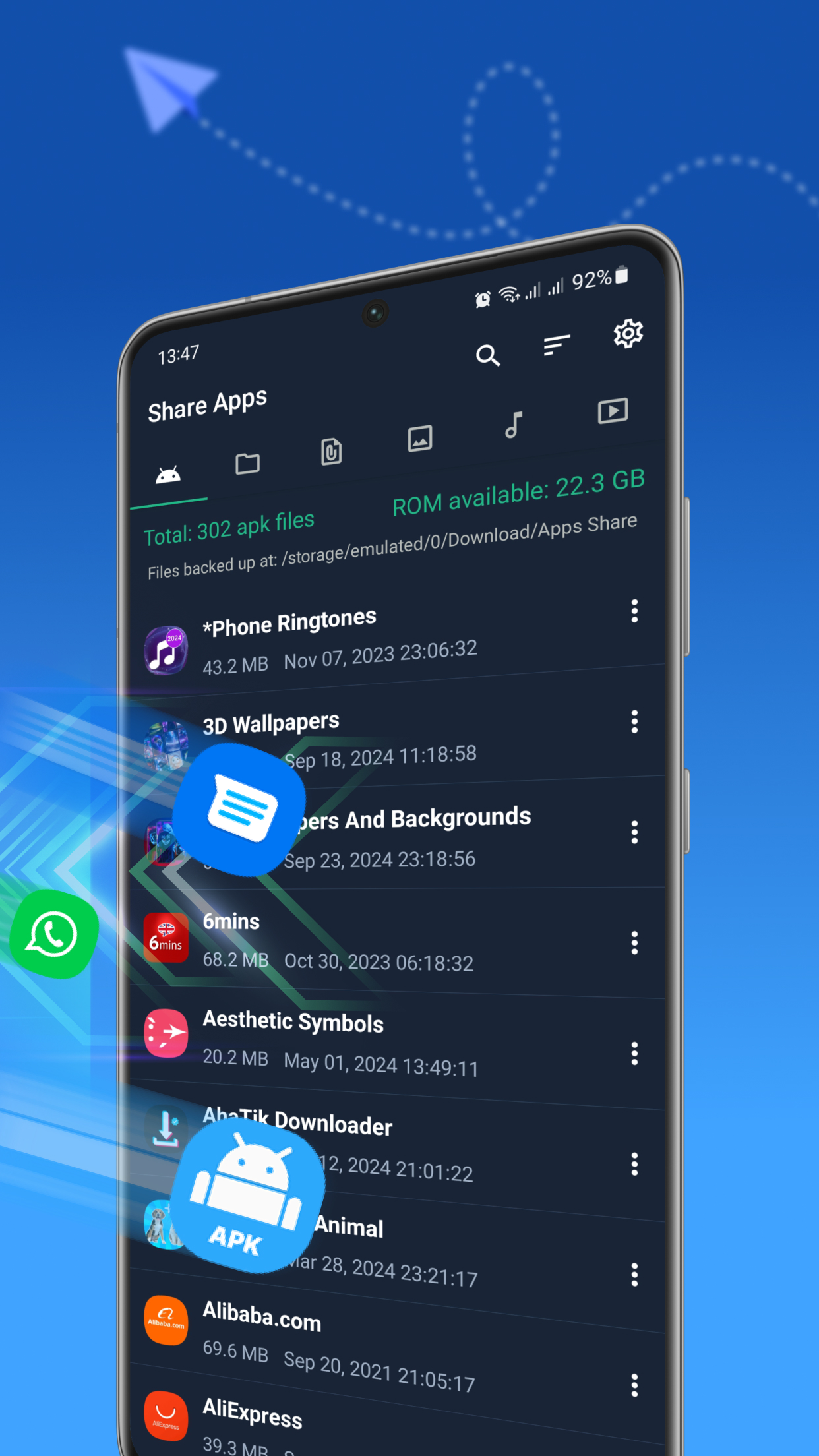 اسکرین شات 3 برنامه Share Apps: APK, File Sharing
