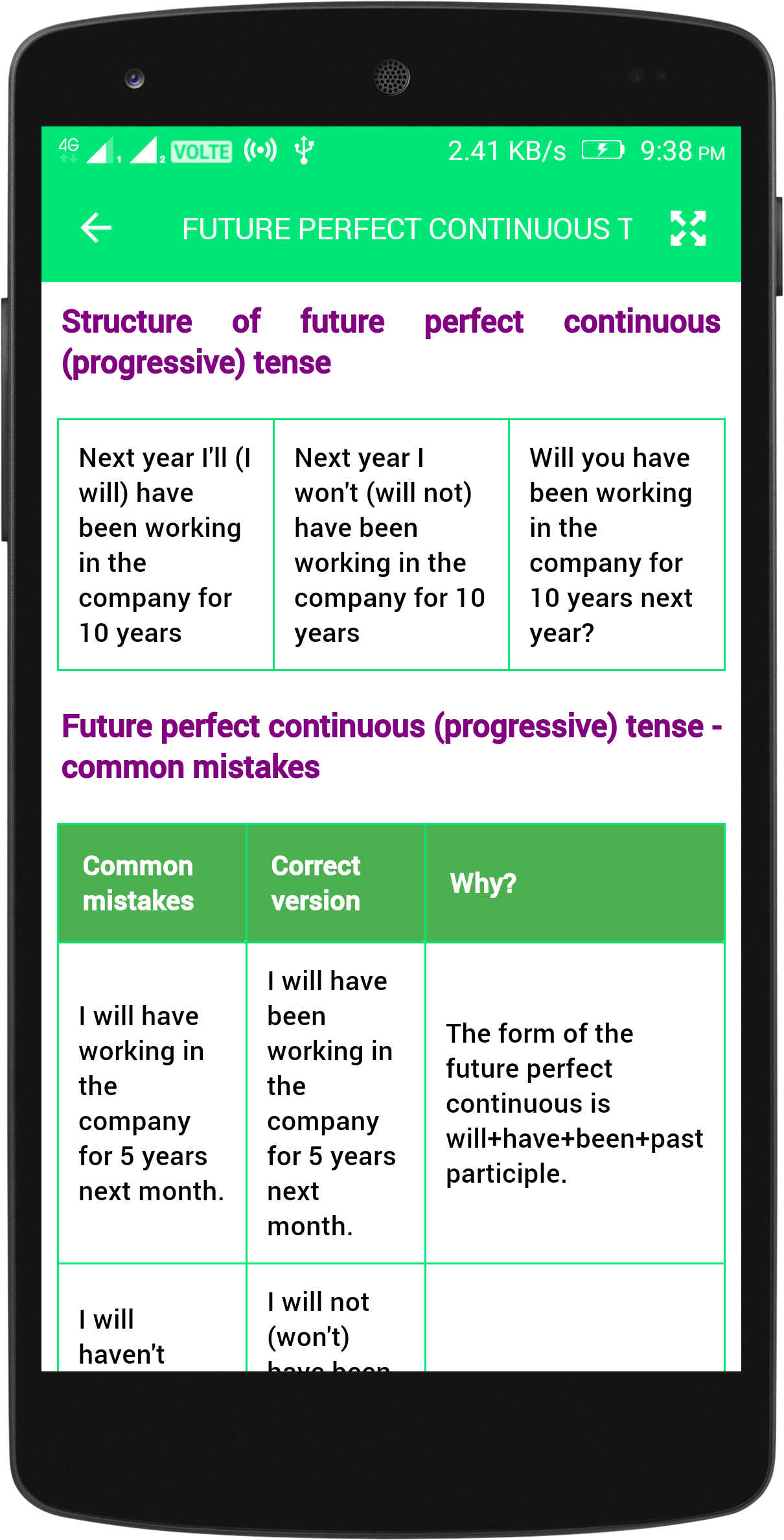 اسکرین شات 8 برنامه English Tenses Book