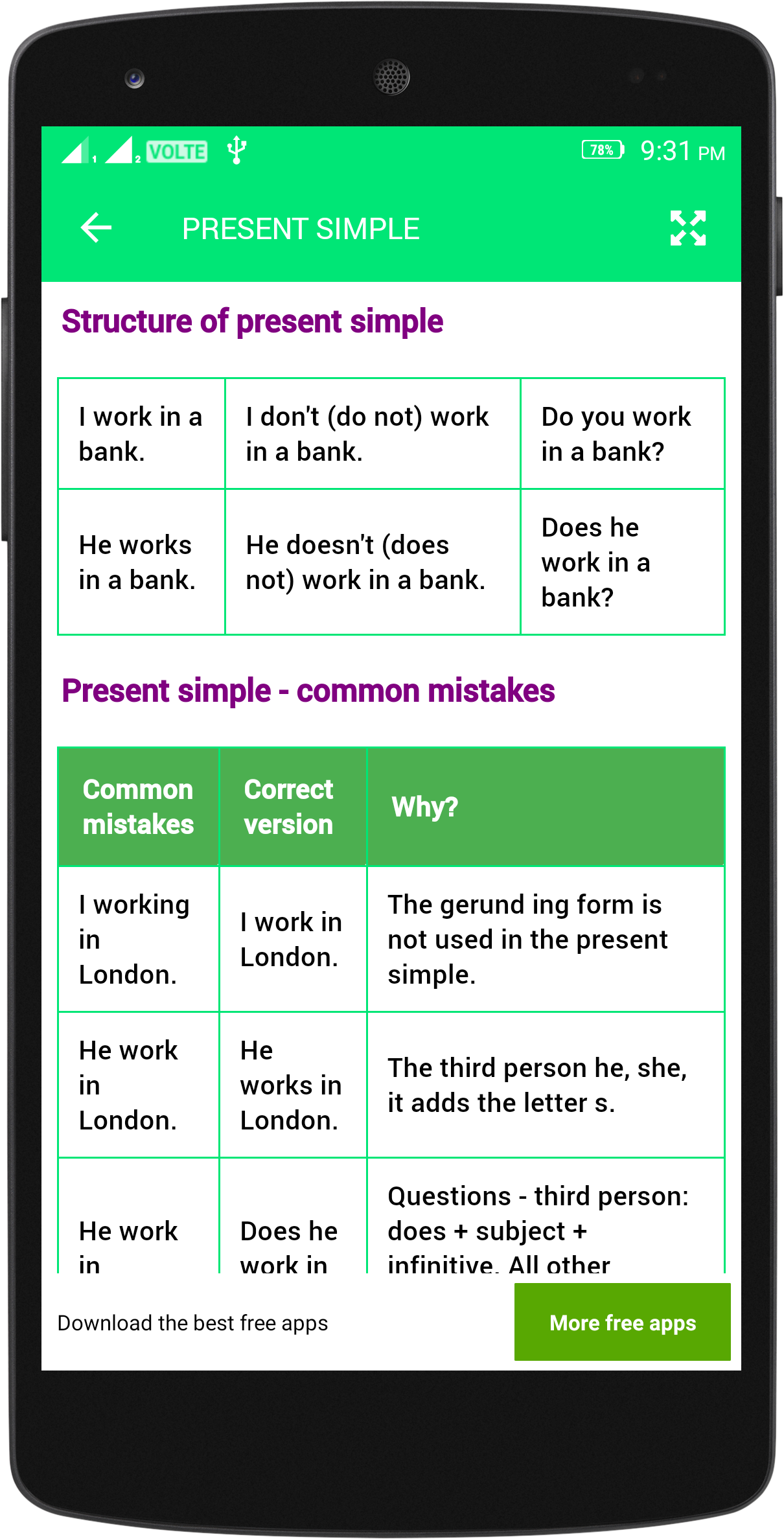 اسکرین شات 7 برنامه English Tenses Book