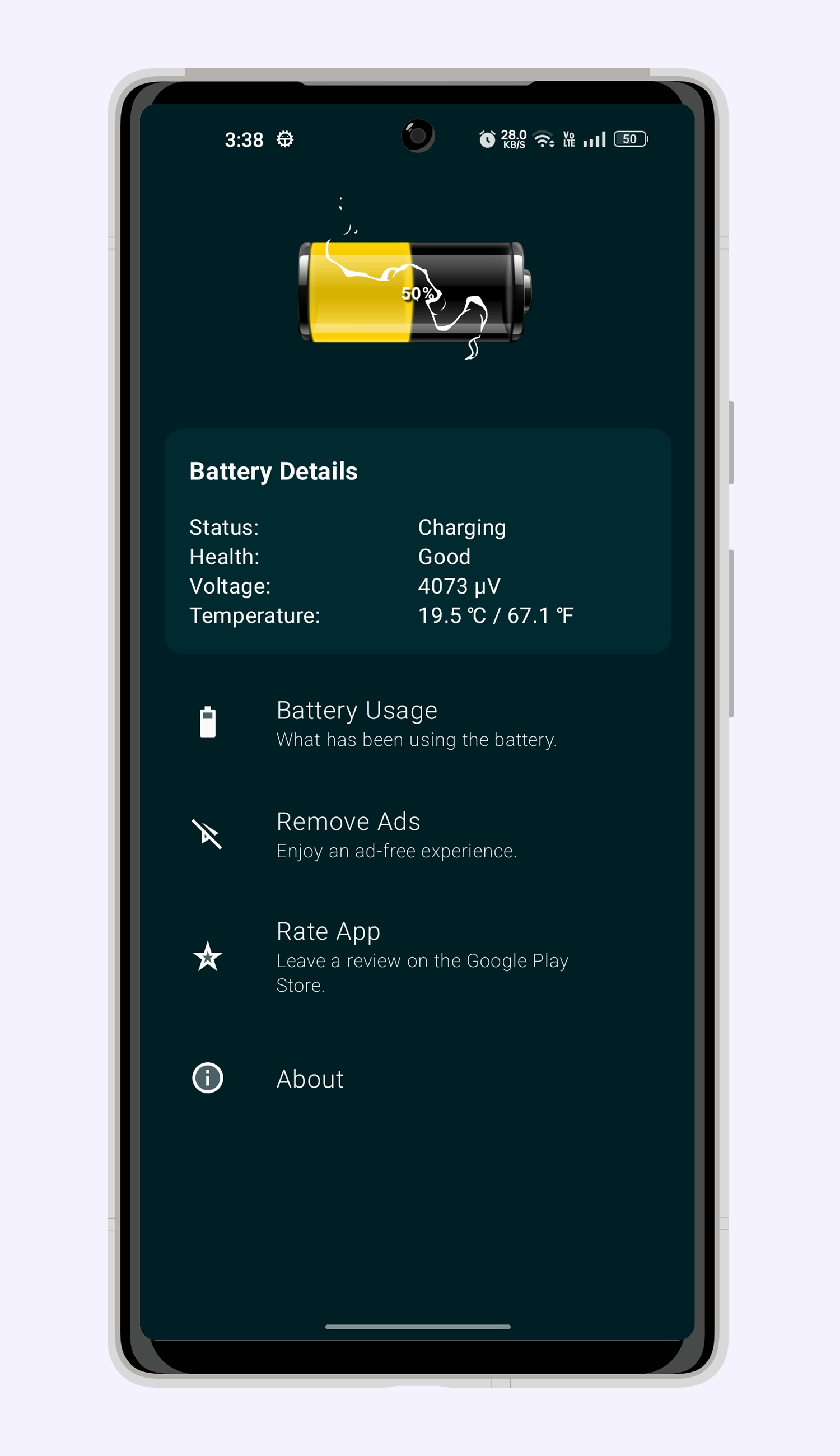 اسکرین شات 4 برنامه Battery Widget