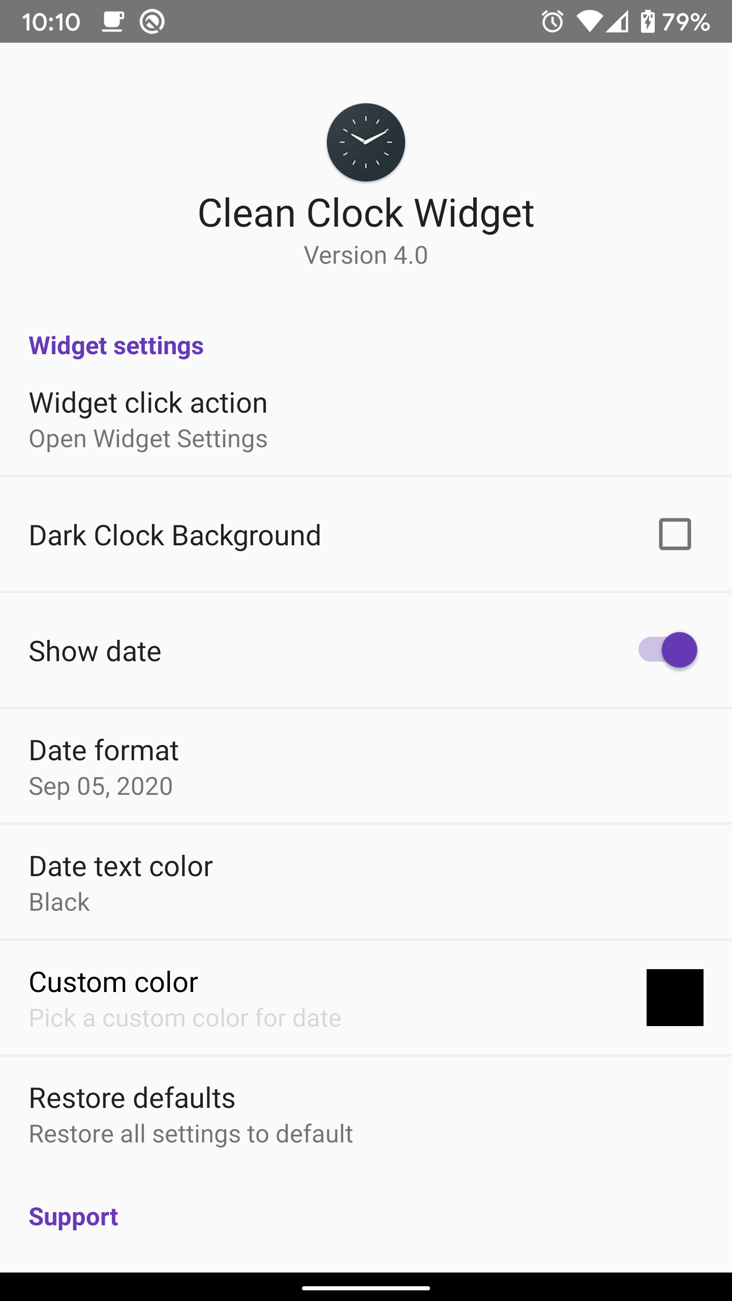 اسکرین شات 4 برنامه Clean Clock Widget