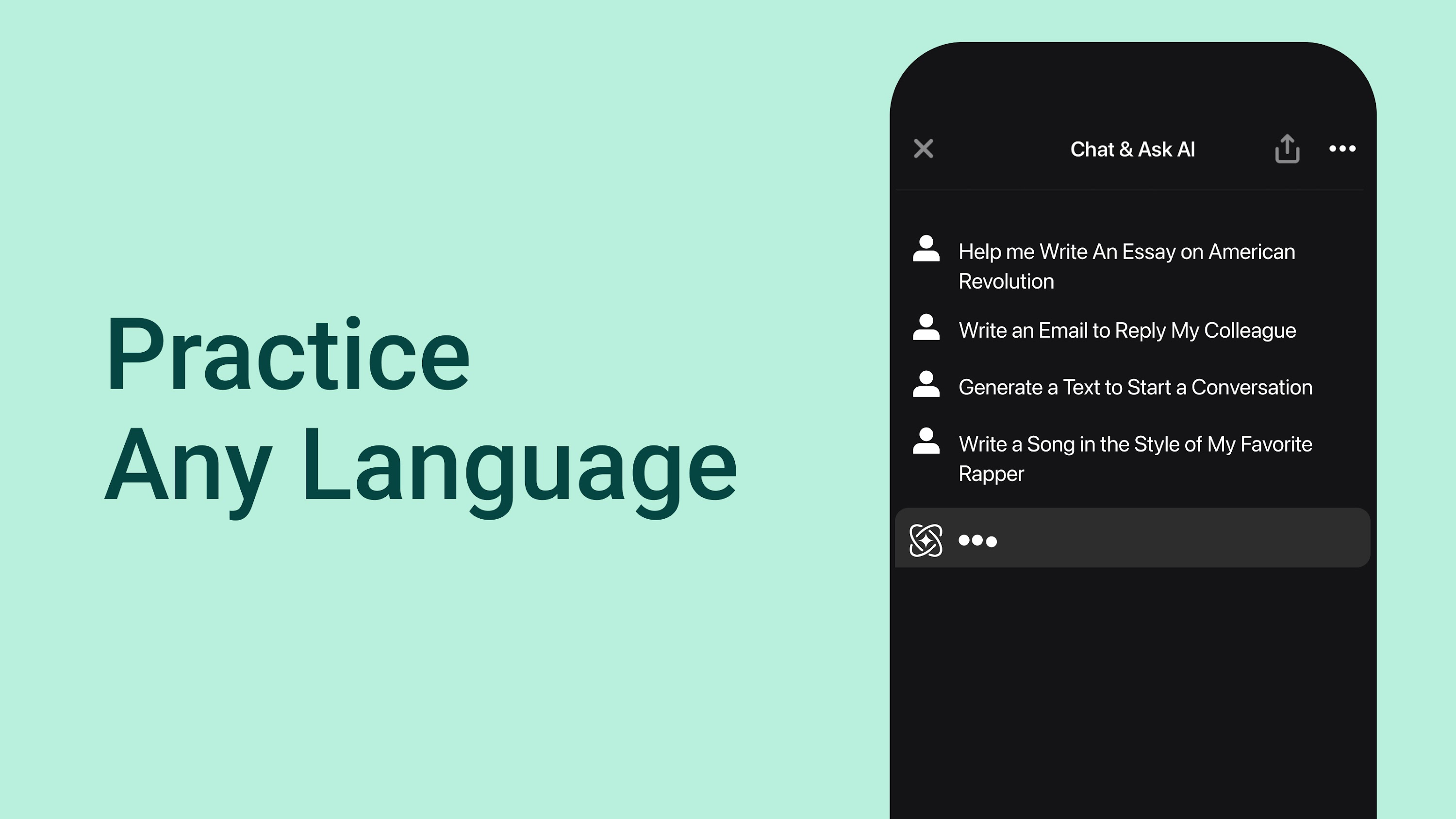 اسکرین شات 8 برنامه Ask AI - Chat with AI Chatbot
