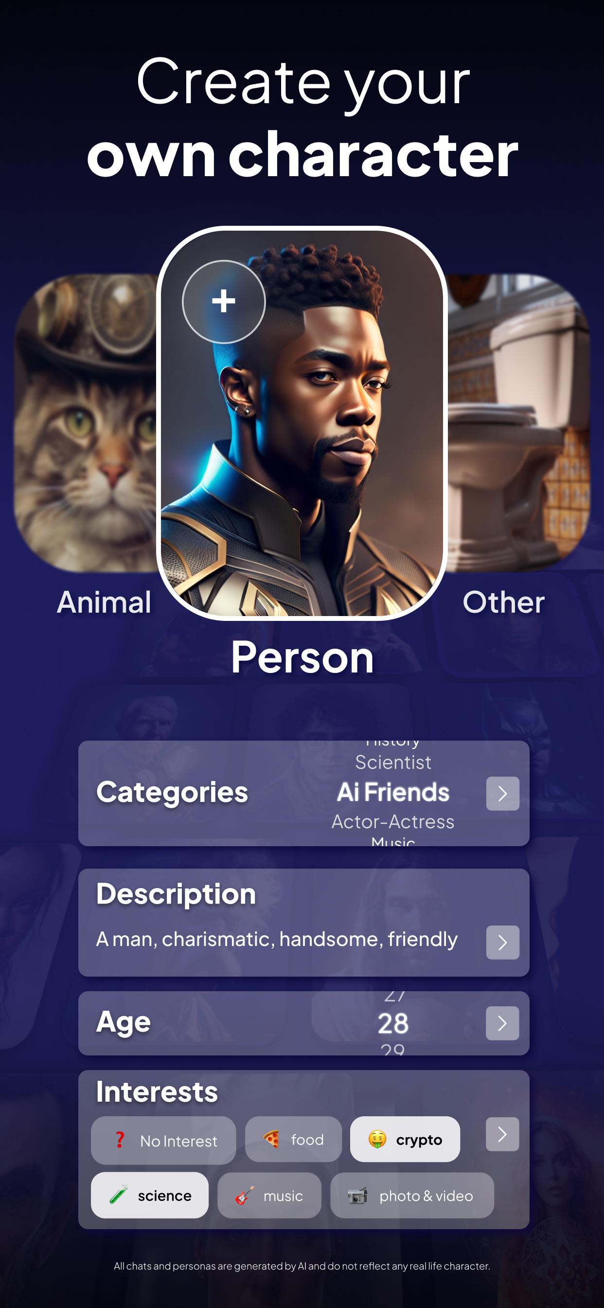 اسکرین شات 3 برنامه Charsis: AI Character Chat