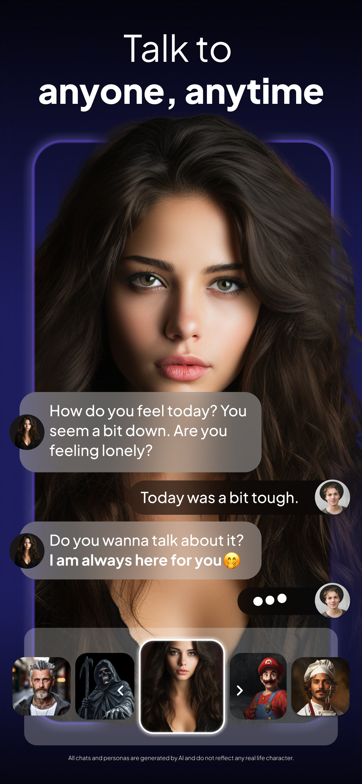 اسکرین شات 2 برنامه Charsis: AI Character Chat