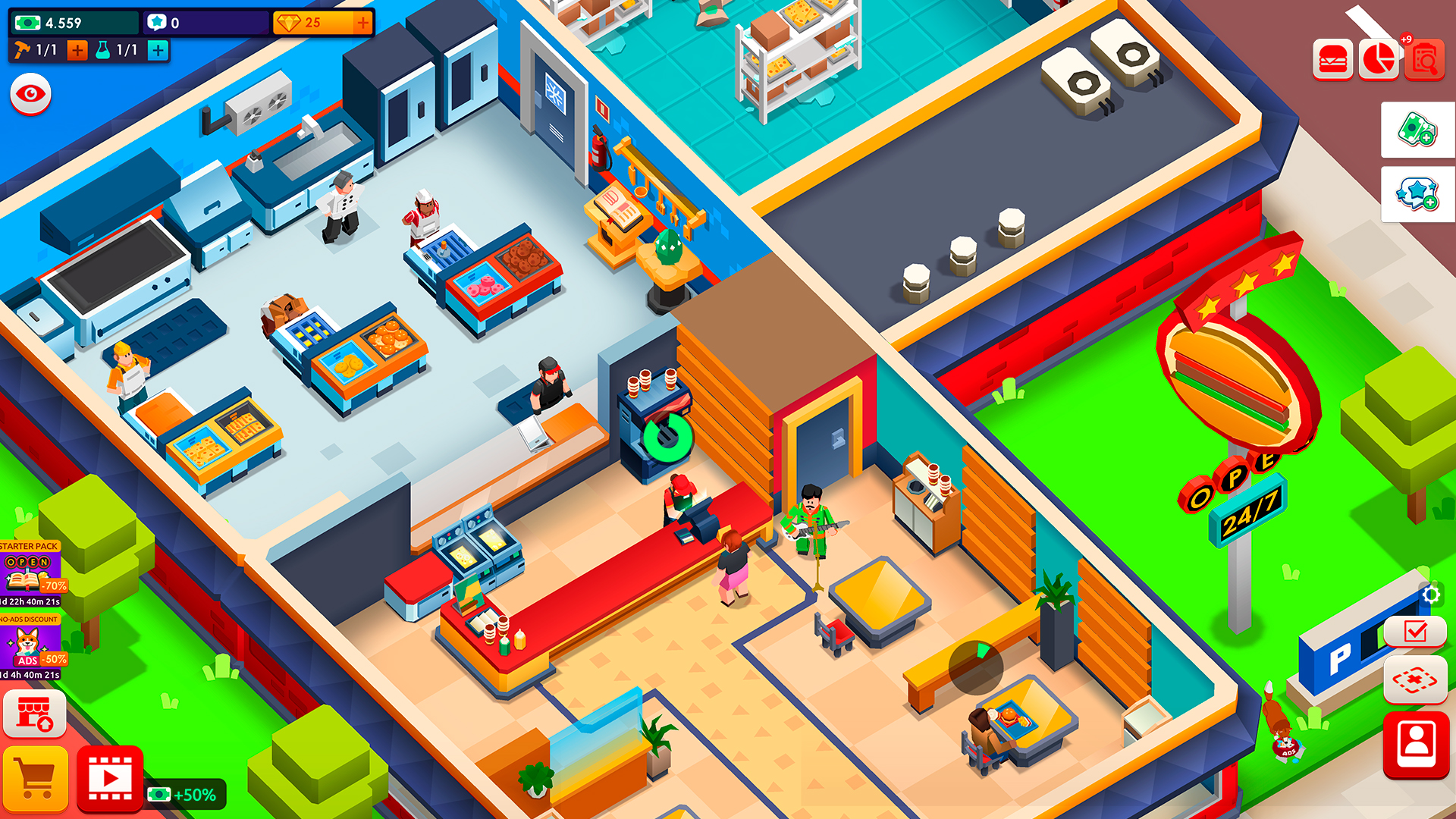 اسکرین شات 6 بازی Idle Burger Empire Tycoon—Game
