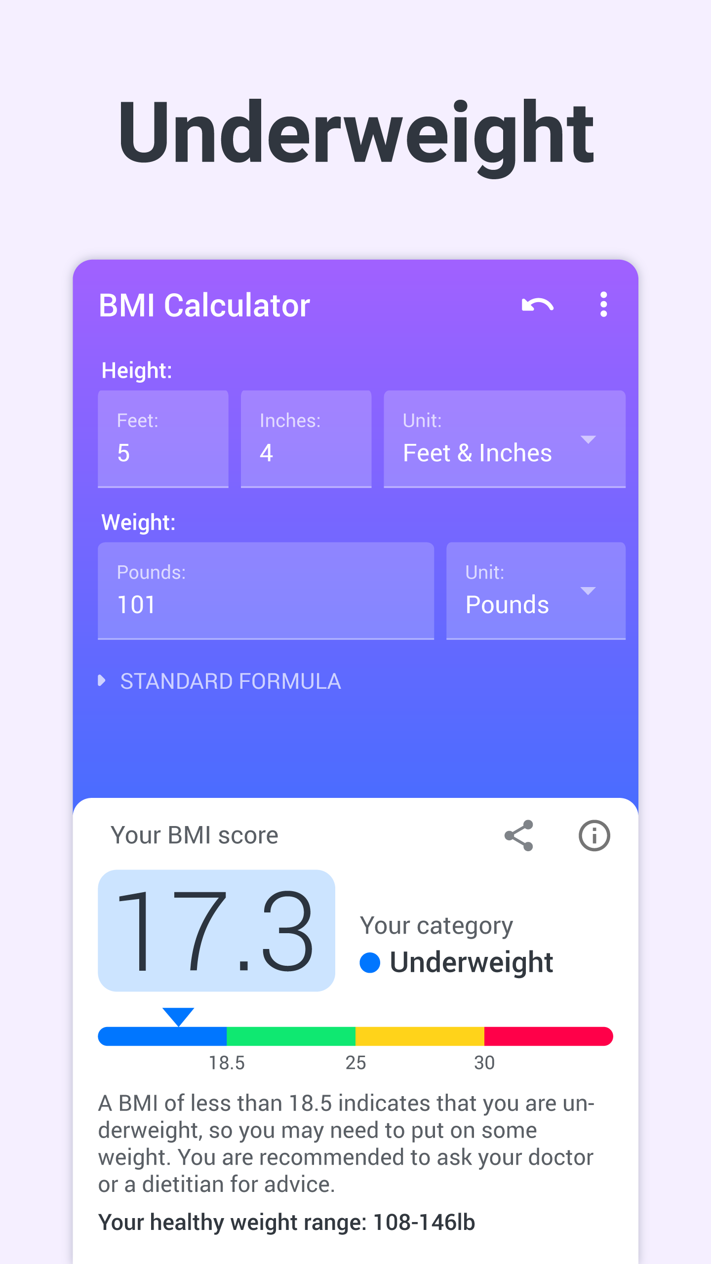 اسکرین شات 5 برنامه BMI Calculator Body Mass Index