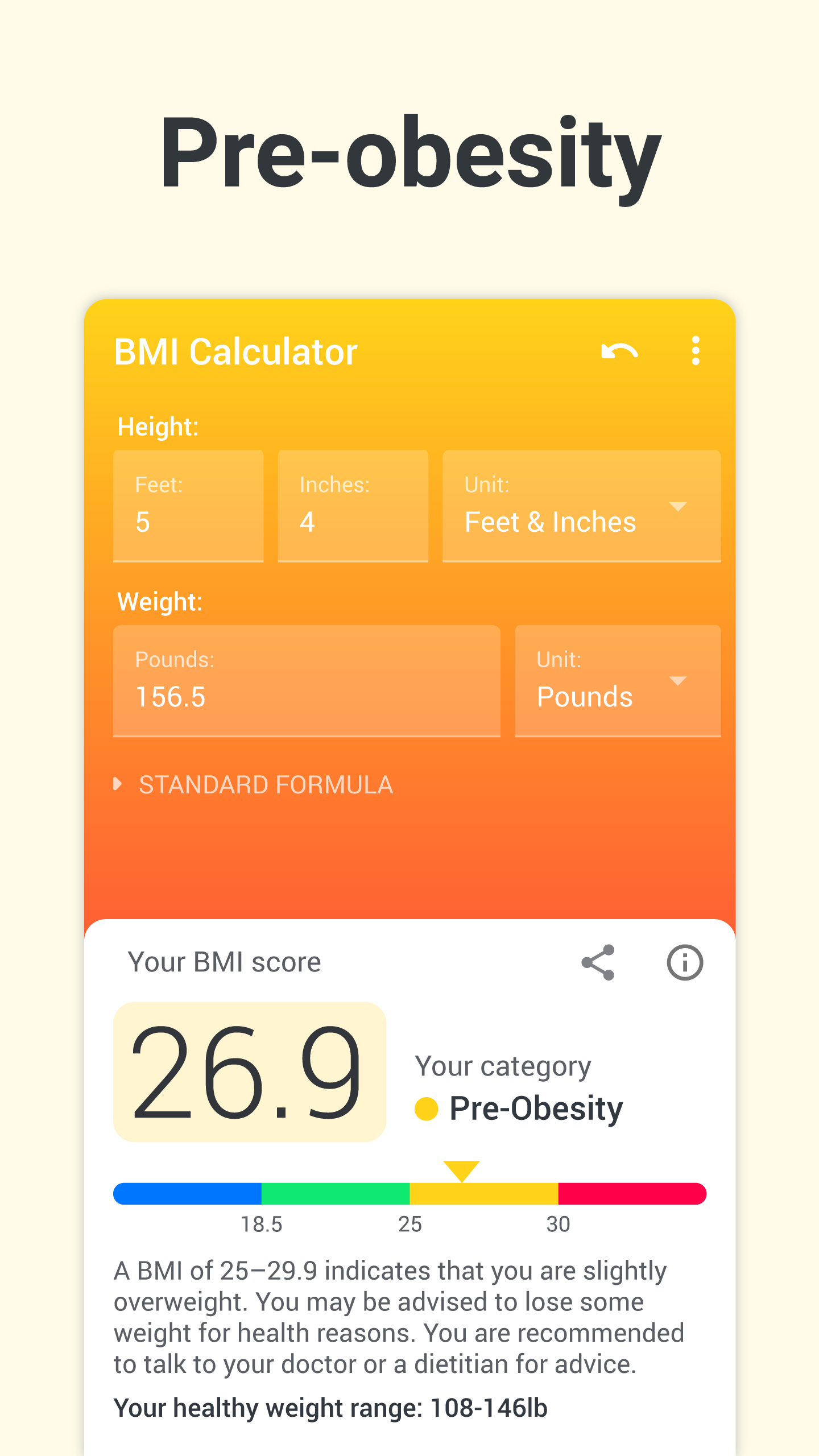 اسکرین شات 3 برنامه BMI Calculator Body Mass Index