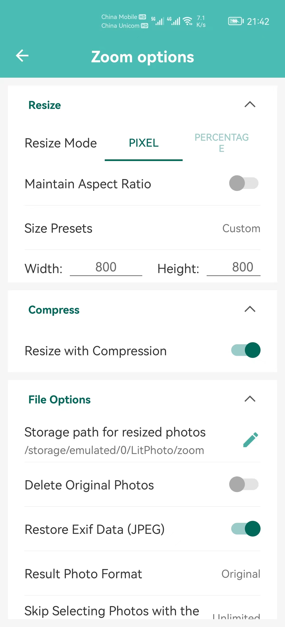 اسکرین شات 4 برنامه LitPhoto - Compress & Resize