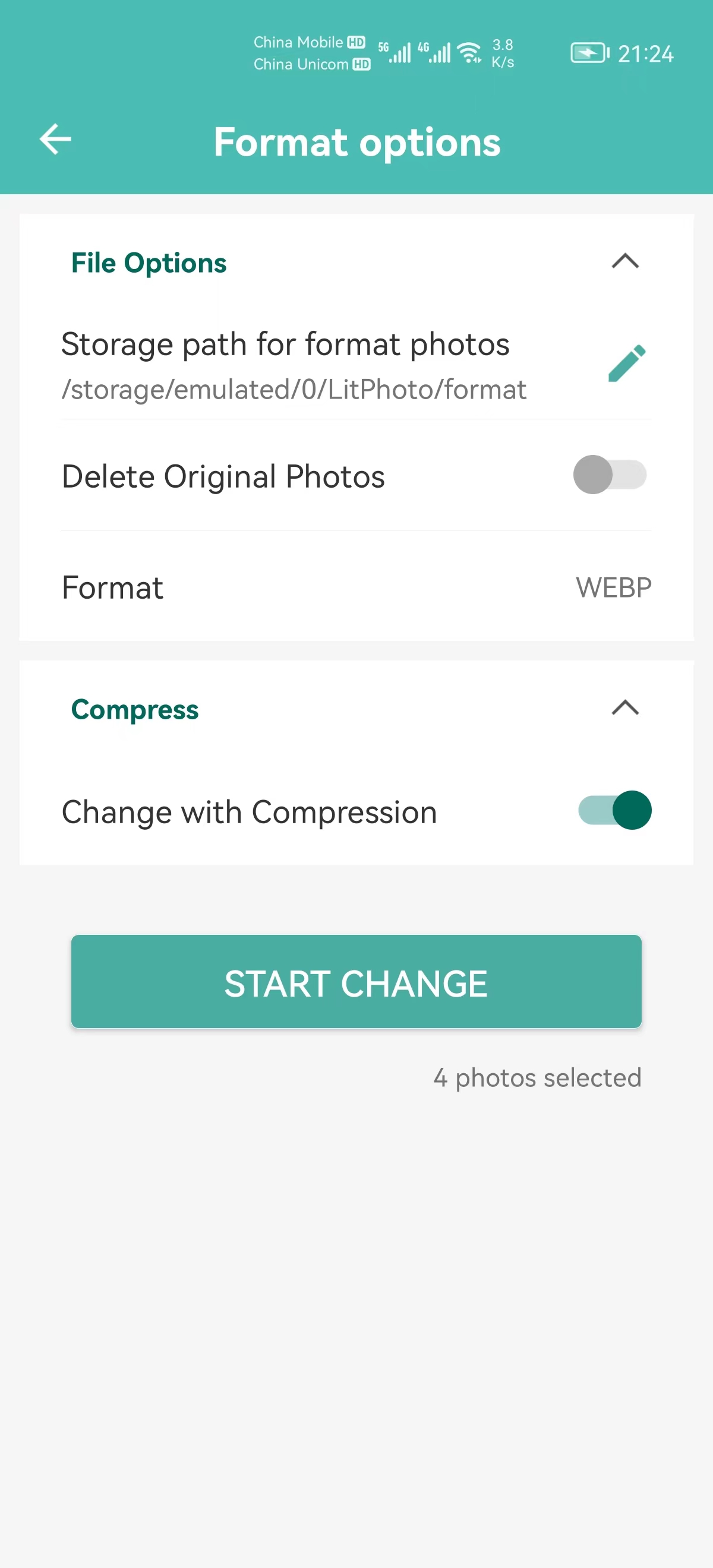 اسکرین شات 3 برنامه LitPhoto - Compress & Resize