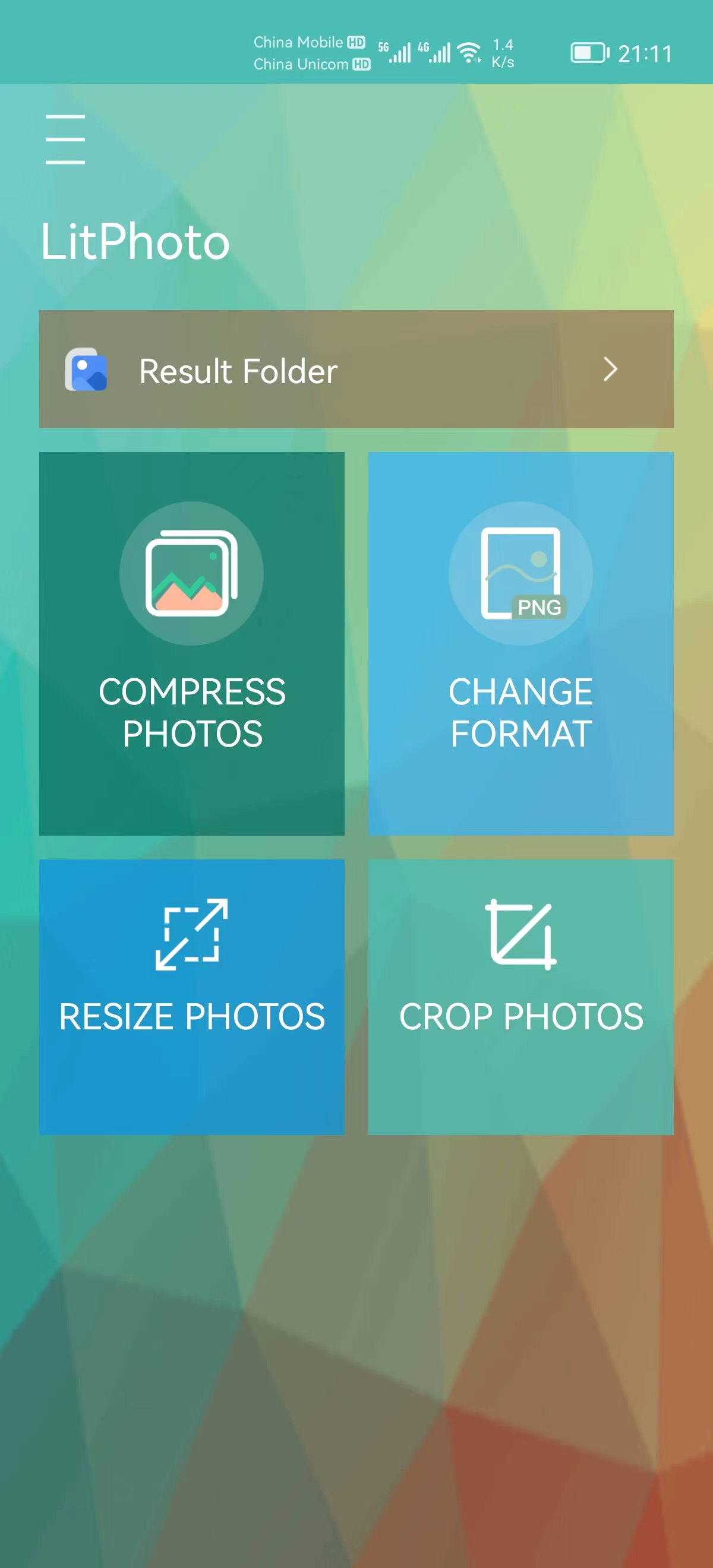 اسکرین شات 1 برنامه LitPhoto - Compress & Resize