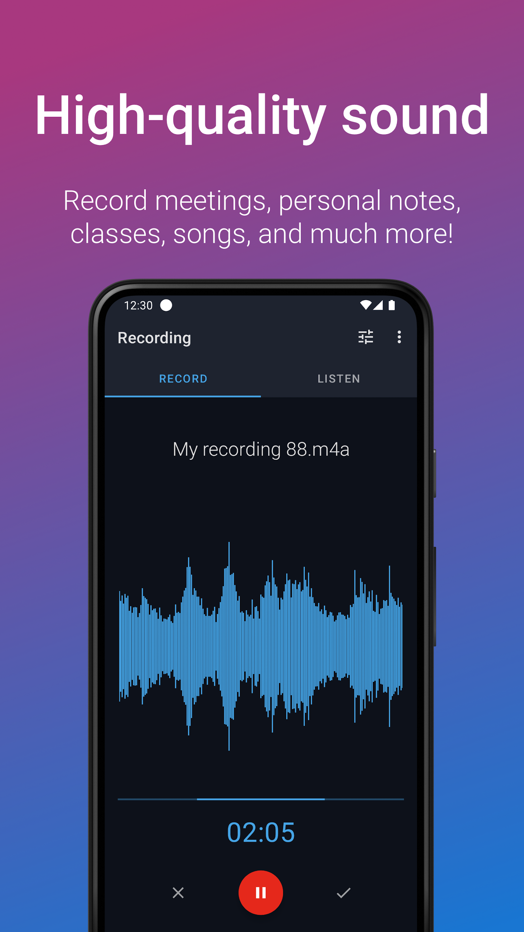 اسکرین شات 2 برنامه Easy Voice Recorder