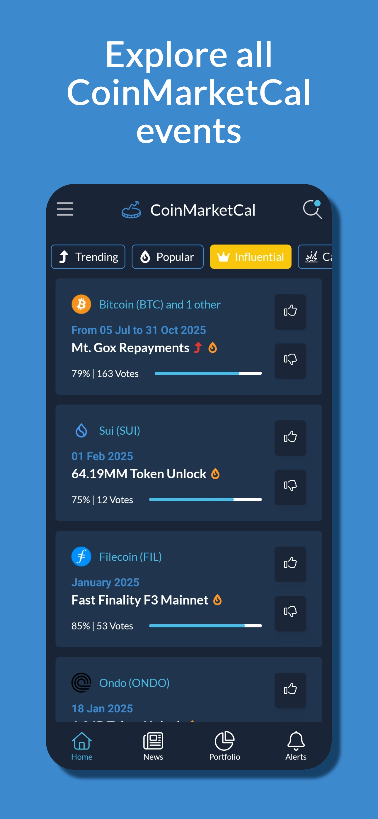اسکرین شات 1 برنامه CoinMarketCal