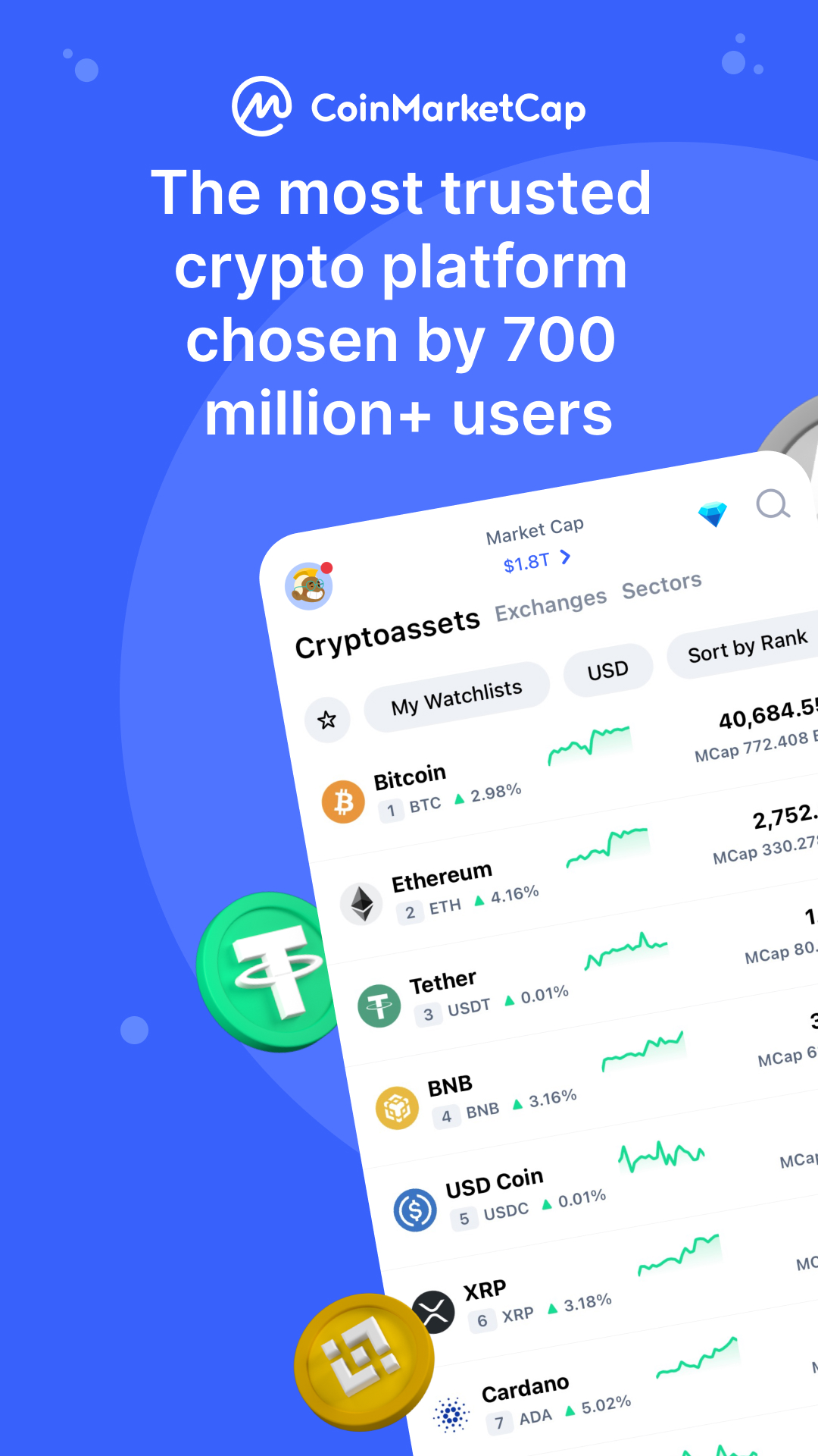 اسکرین شات 1 برنامه CoinMarketCap: Crypto Tracker