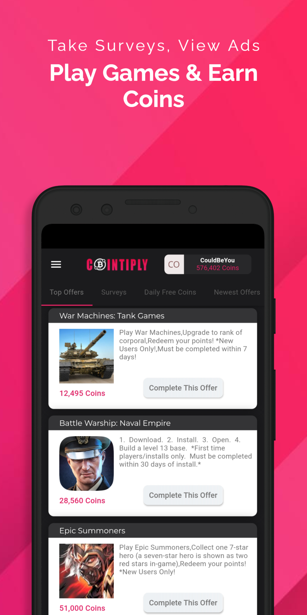 اسکرین شات 2 برنامه Cointiply - Earn Real Bitcoin