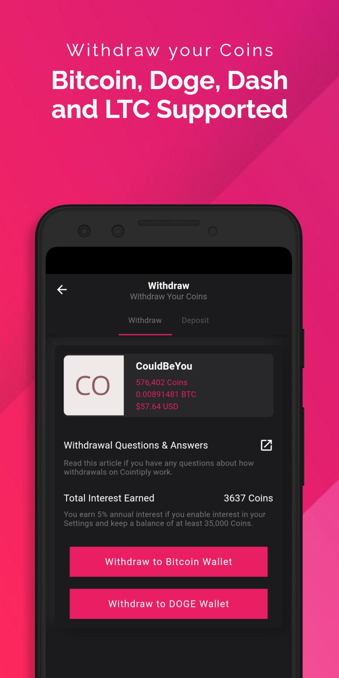 اسکرین شات 5 برنامه Cointiply - Earn Real Bitcoin