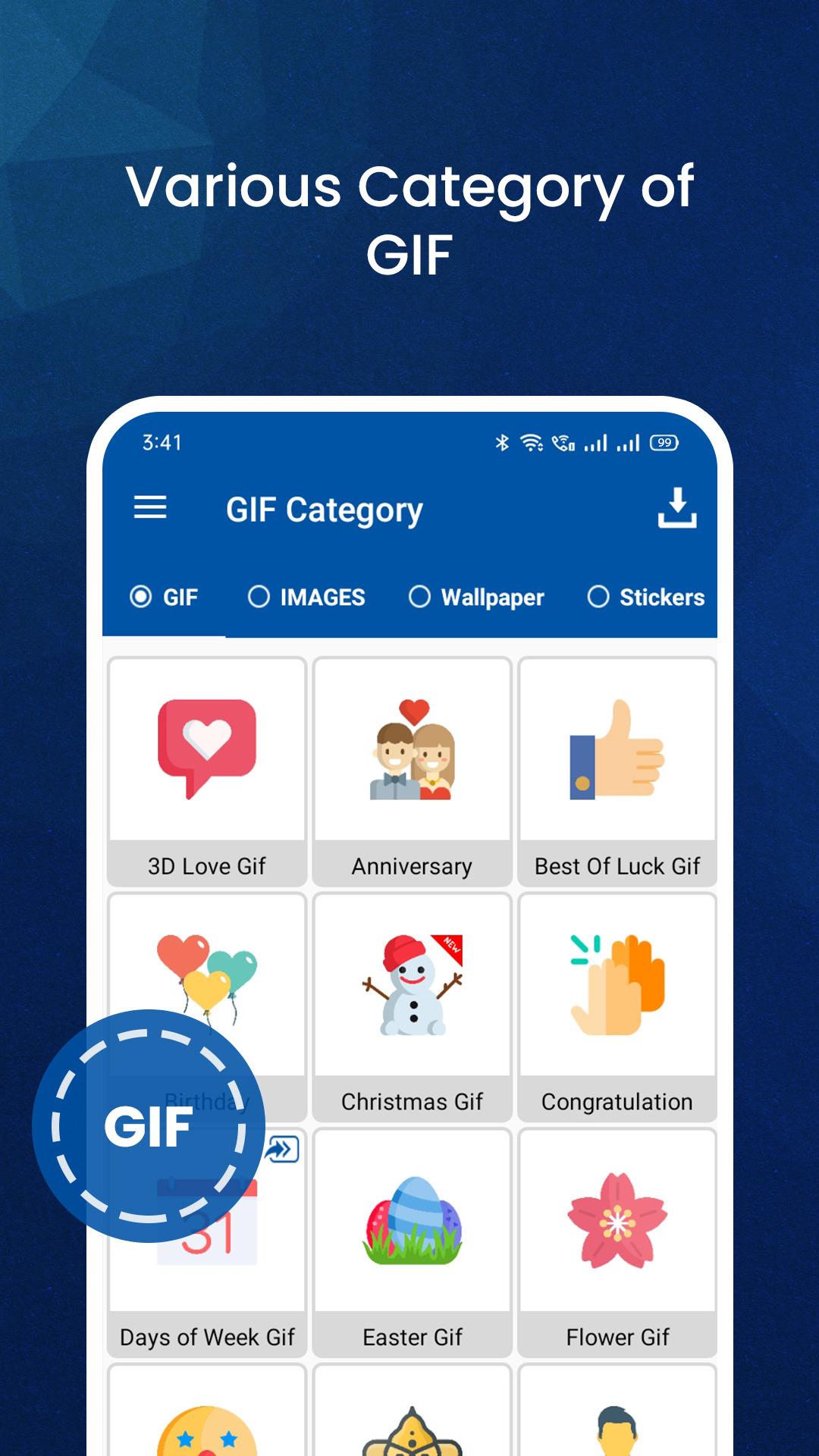 اسکرین شات 1 برنامه GIF For WhatsApp
