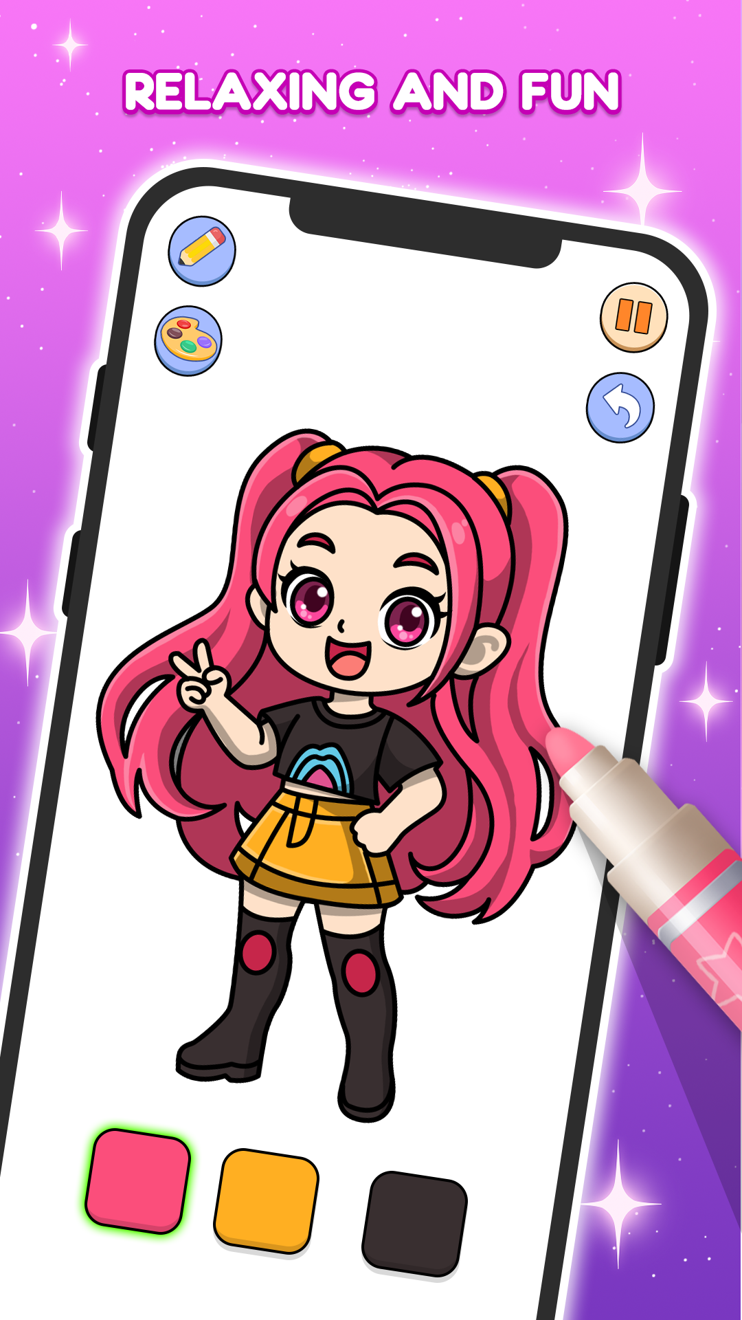 اسکرین شات 3 بازی Kpop Color: Drawing Master