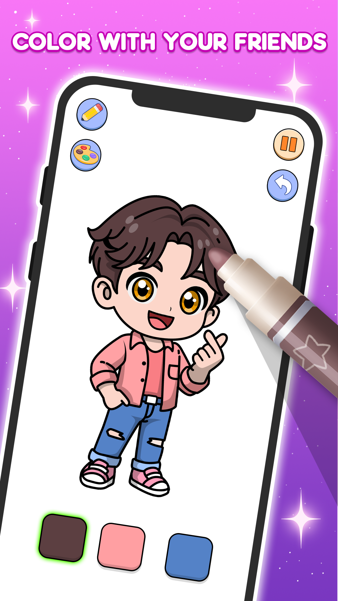 اسکرین شات 5 بازی Kpop Color: Drawing Master