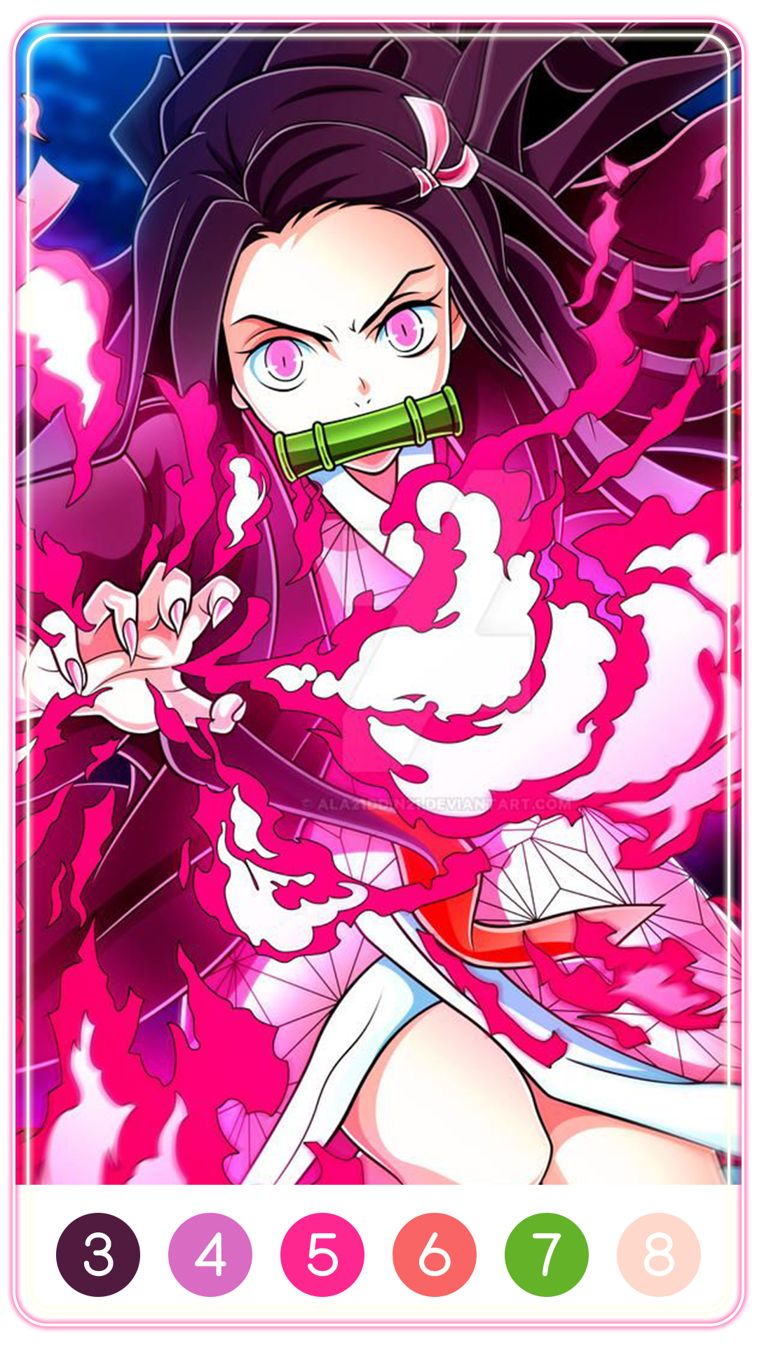 اسکرین شات 2 بازی Demon Slayer Color by Number