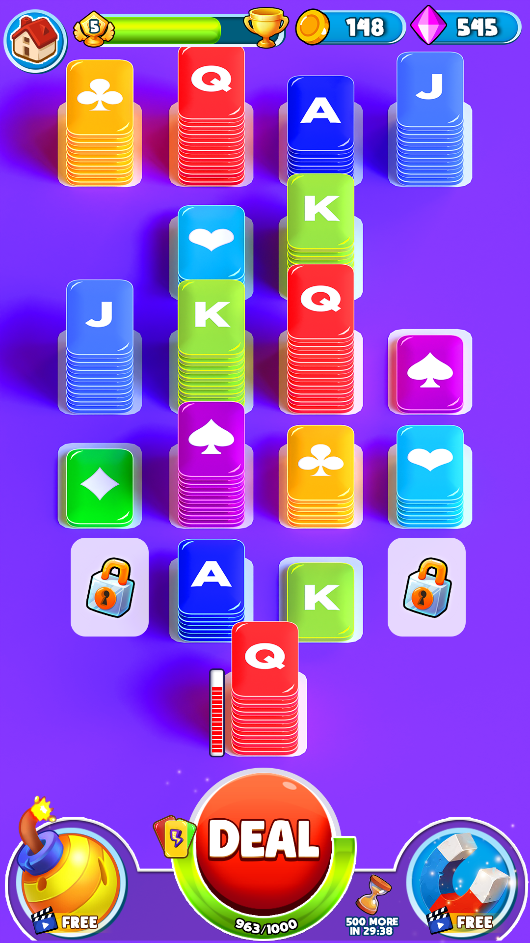 اسکرین شات 5 بازی Color Card Shuffle Sort Game