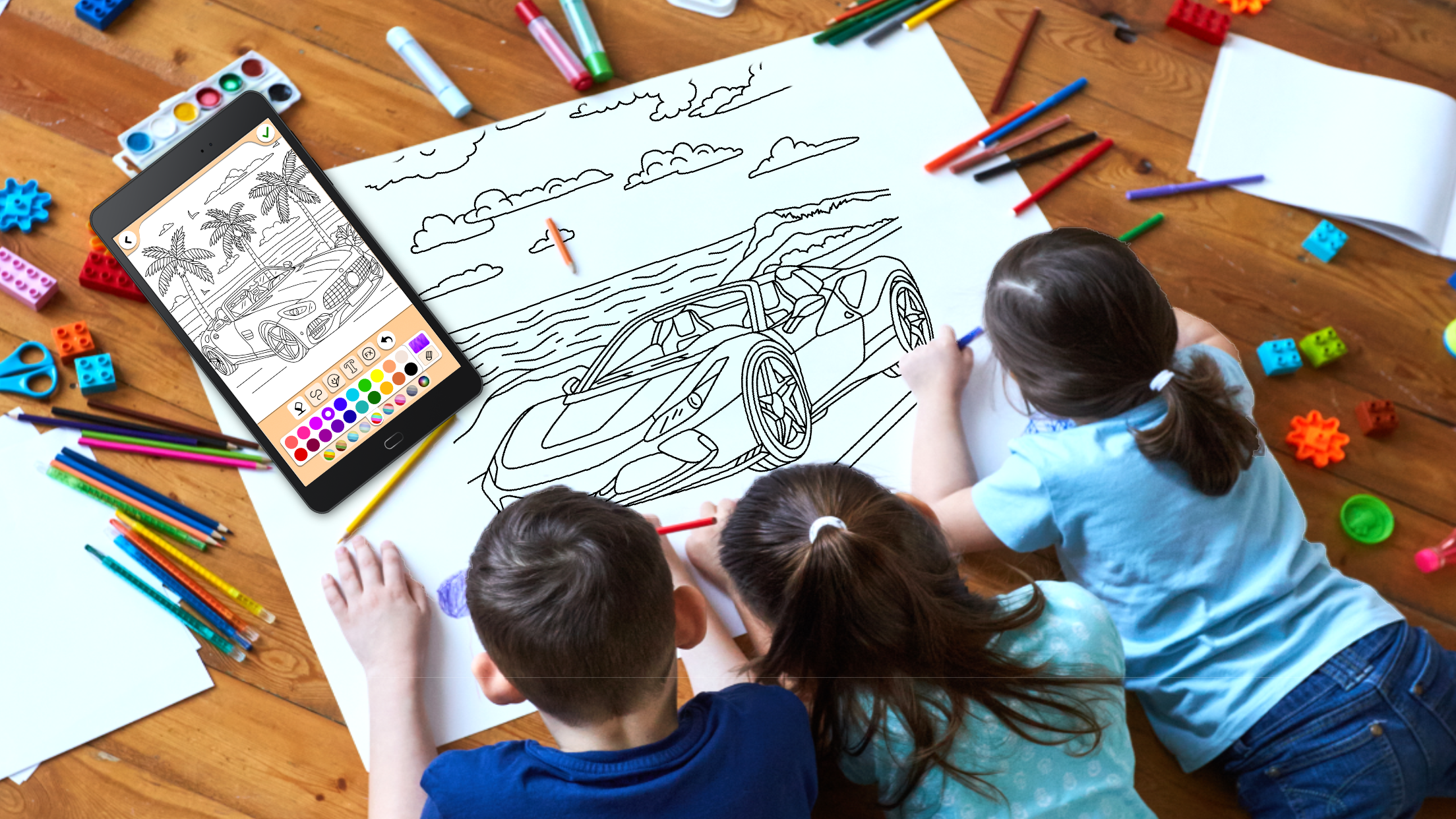 اسکرین شات 3 بازی Cars Coloring & Drawing Game