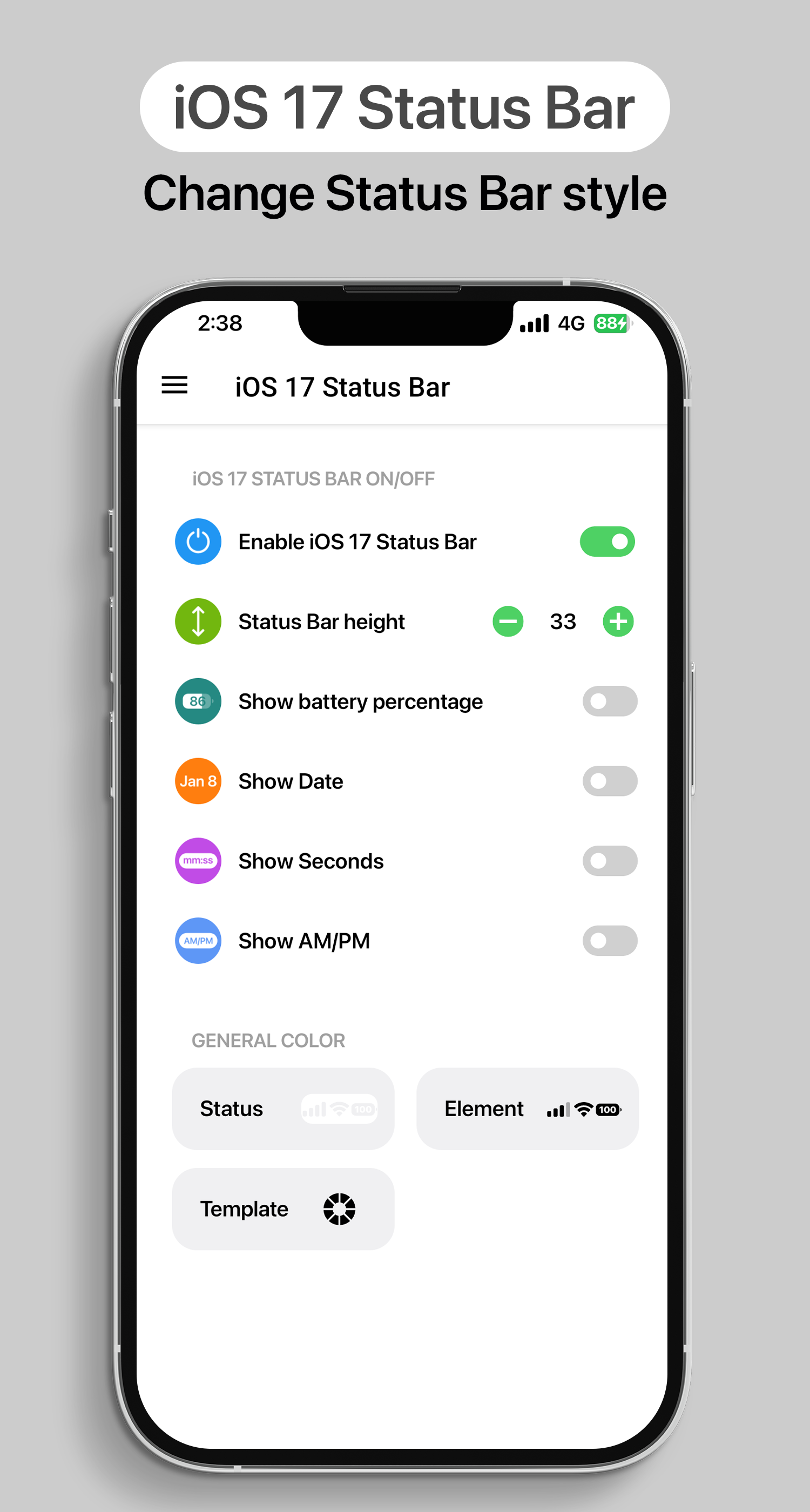 اسکرین شات 4 برنامه iCenter iOS 17: X - Status Bar