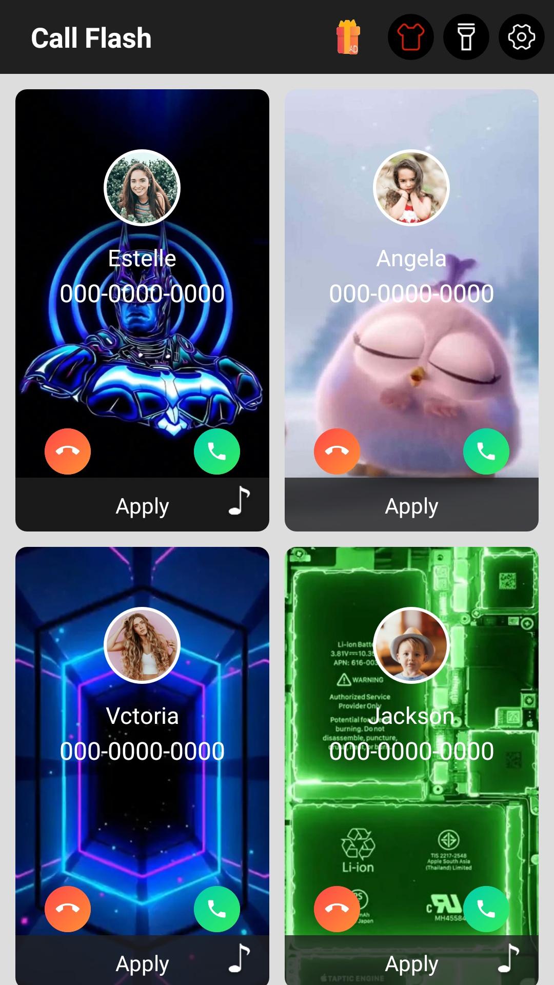 اسکرین شات 1 برنامه Color Call Flash - Call Screen