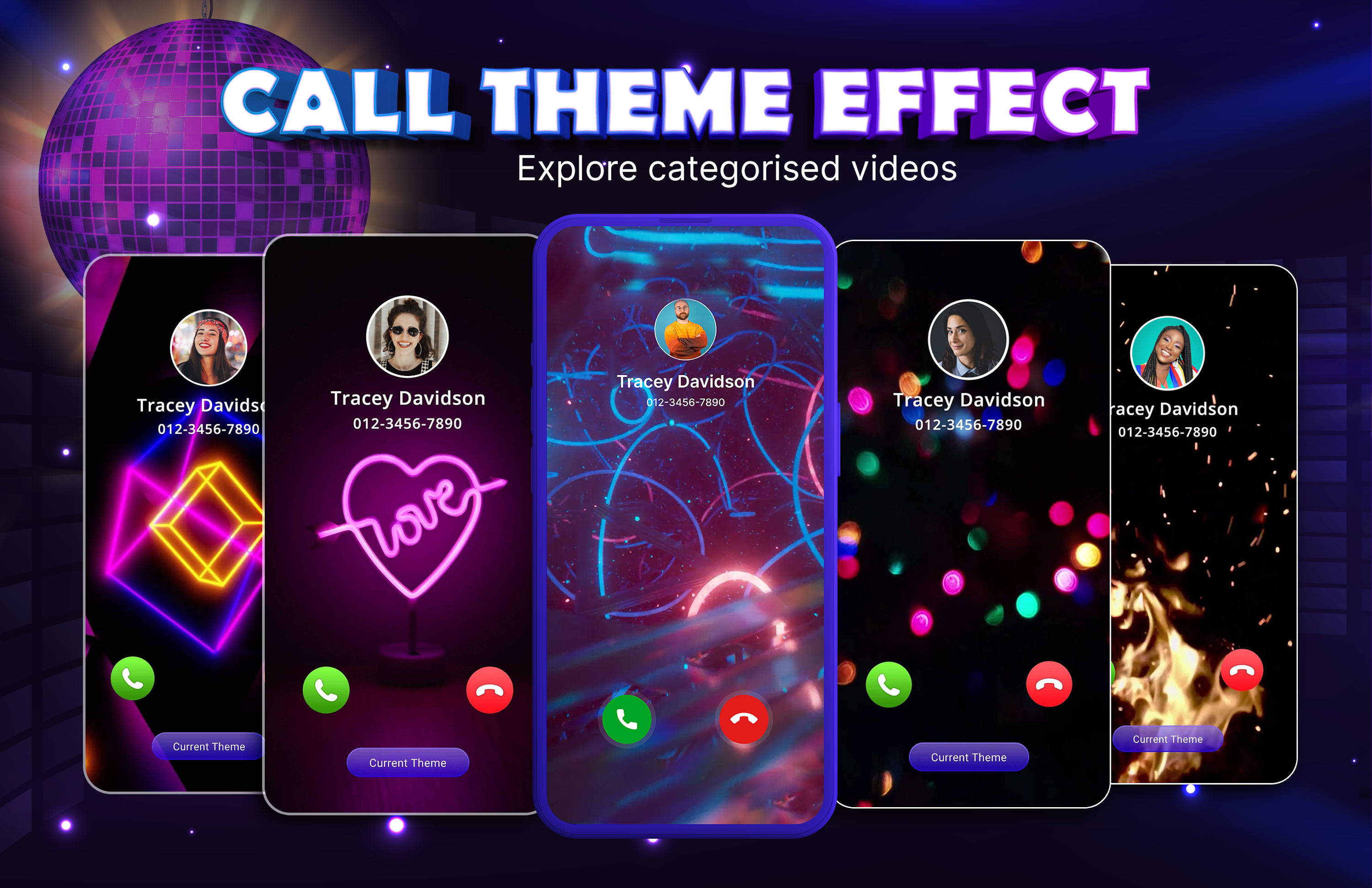 اسکرین شات 1 برنامه Color Phone Screen Call Screen
