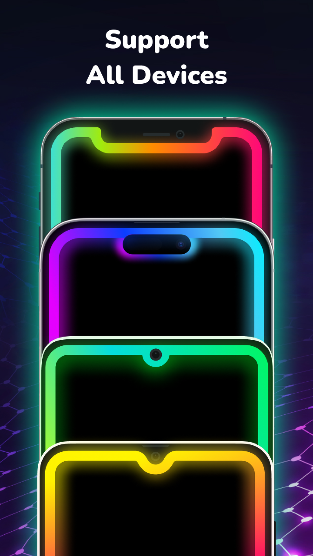 اسکرین شات 3 برنامه Edge Lighting: Colorful Light