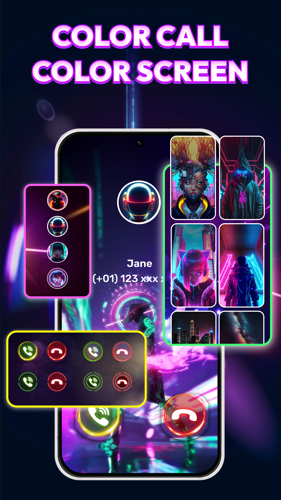 اسکرین شات 1 برنامه Call Theme & Color Phone Call