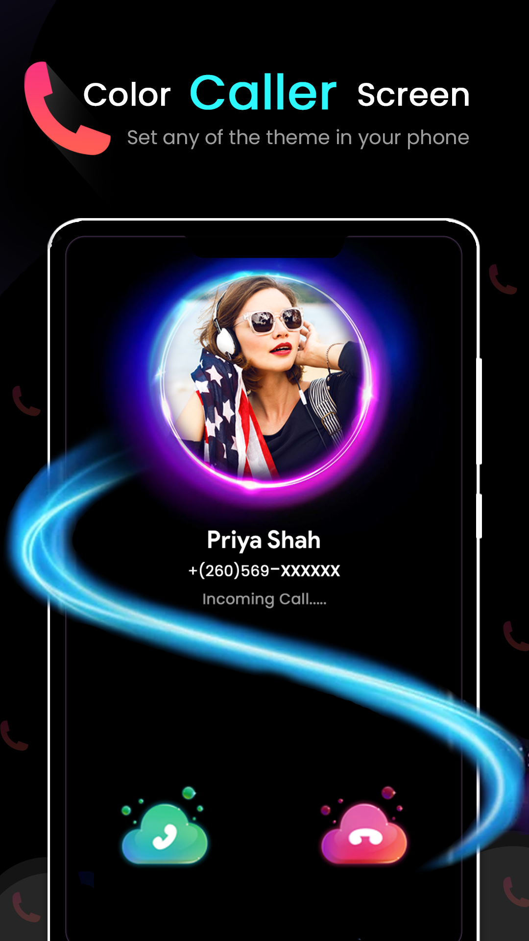 اسکرین شات 5 برنامه Color Caller Screen
