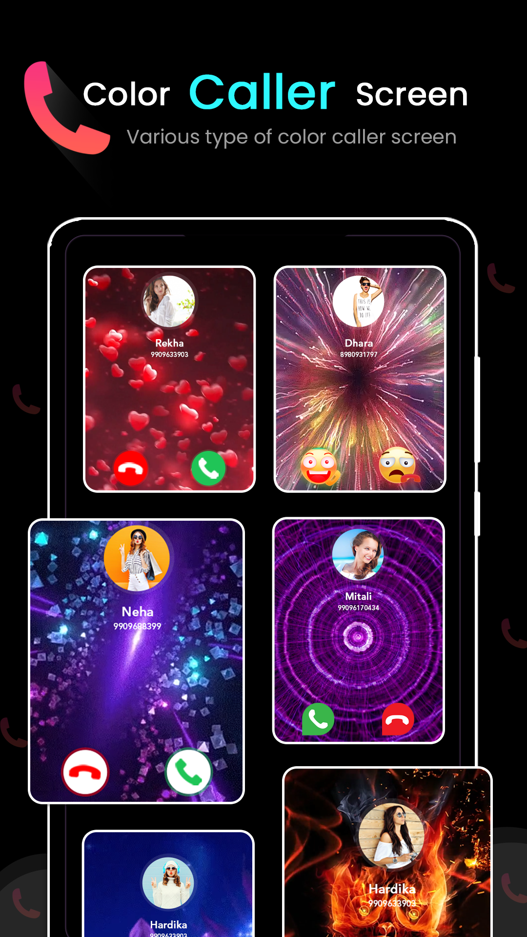 اسکرین شات 4 برنامه Color Caller Screen
