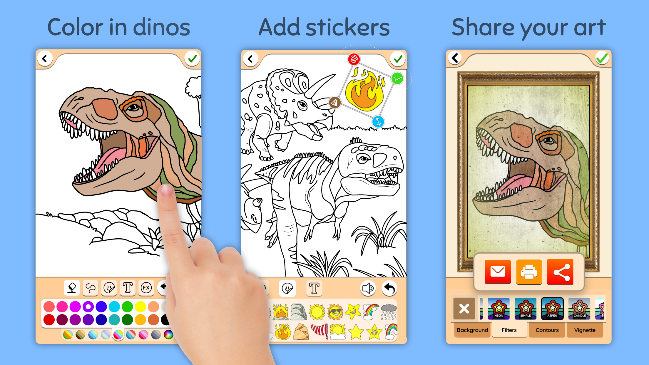 اسکرین شات 5 برنامه Dino Coloring Game