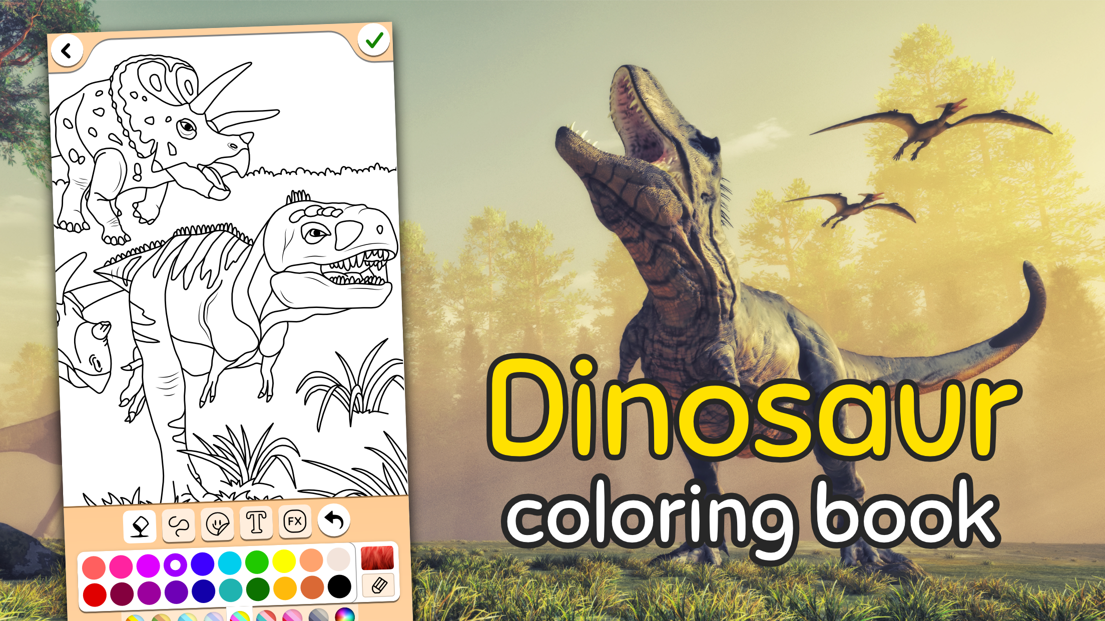اسکرین شات 8 برنامه Dino Coloring Game
