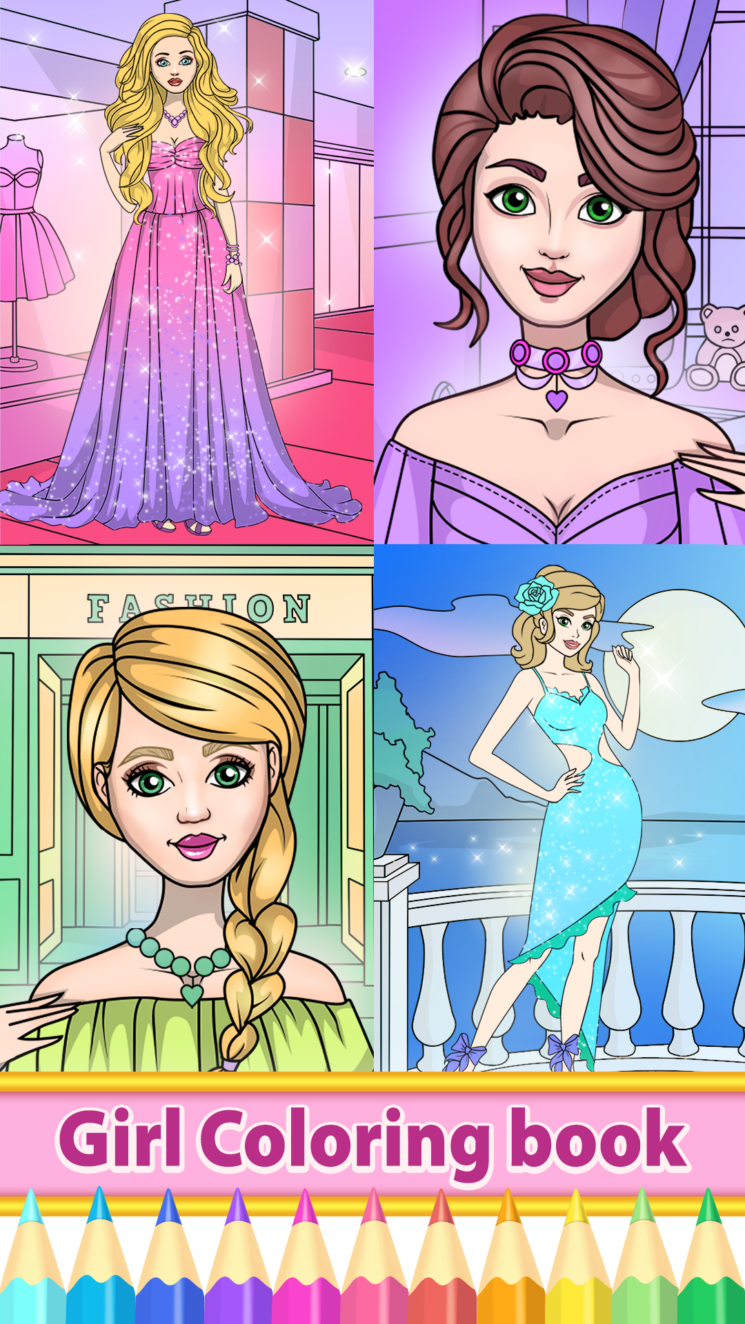 اسکرین شات 5 بازی Girl Coloring Dress Up Games