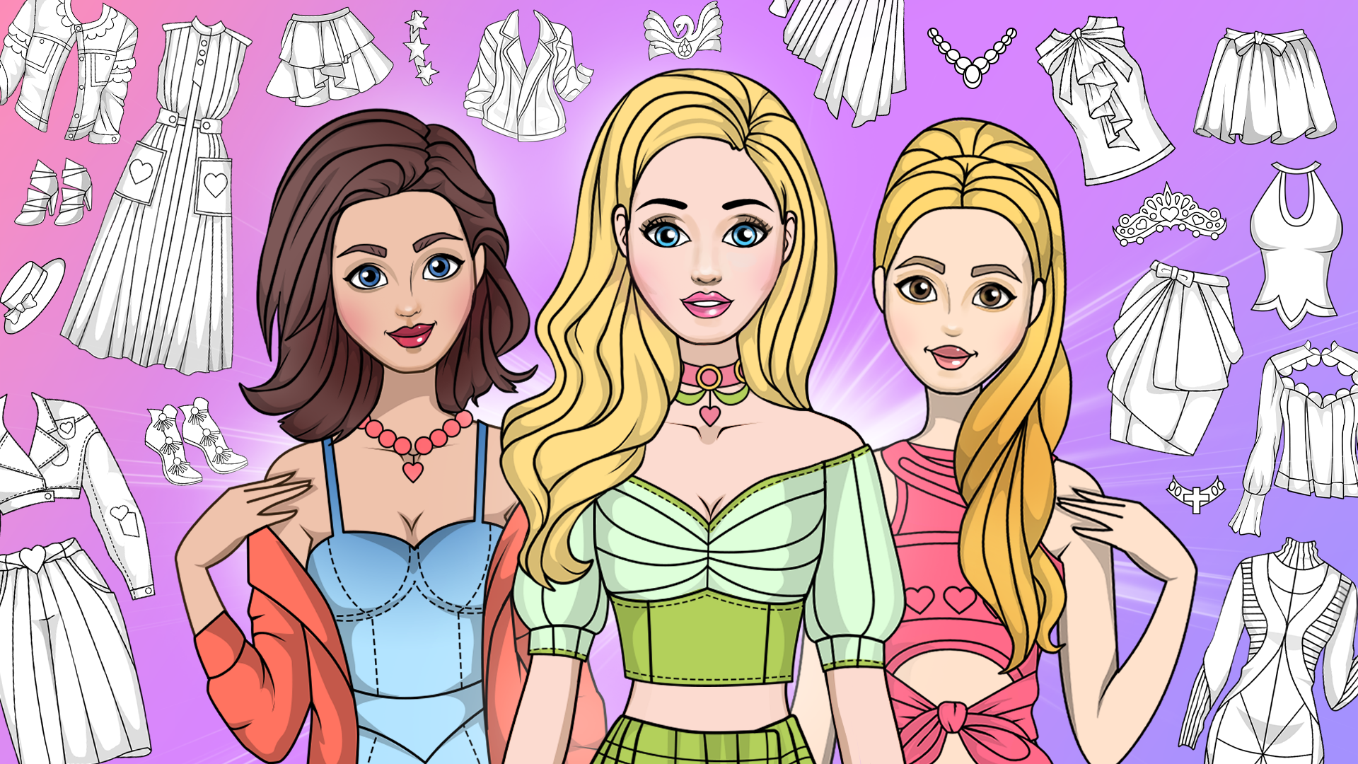 اسکرین شات 3 بازی Girl Coloring Dress Up Games