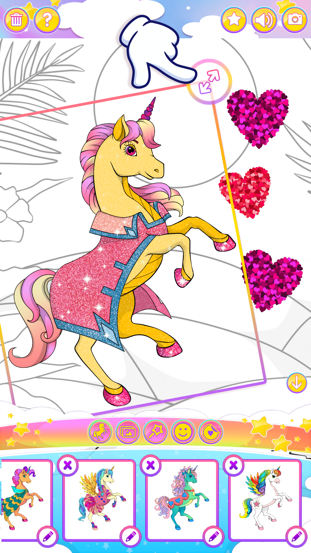 اسکرین شات 8 بازی Unicorn Dress Up Coloring Book