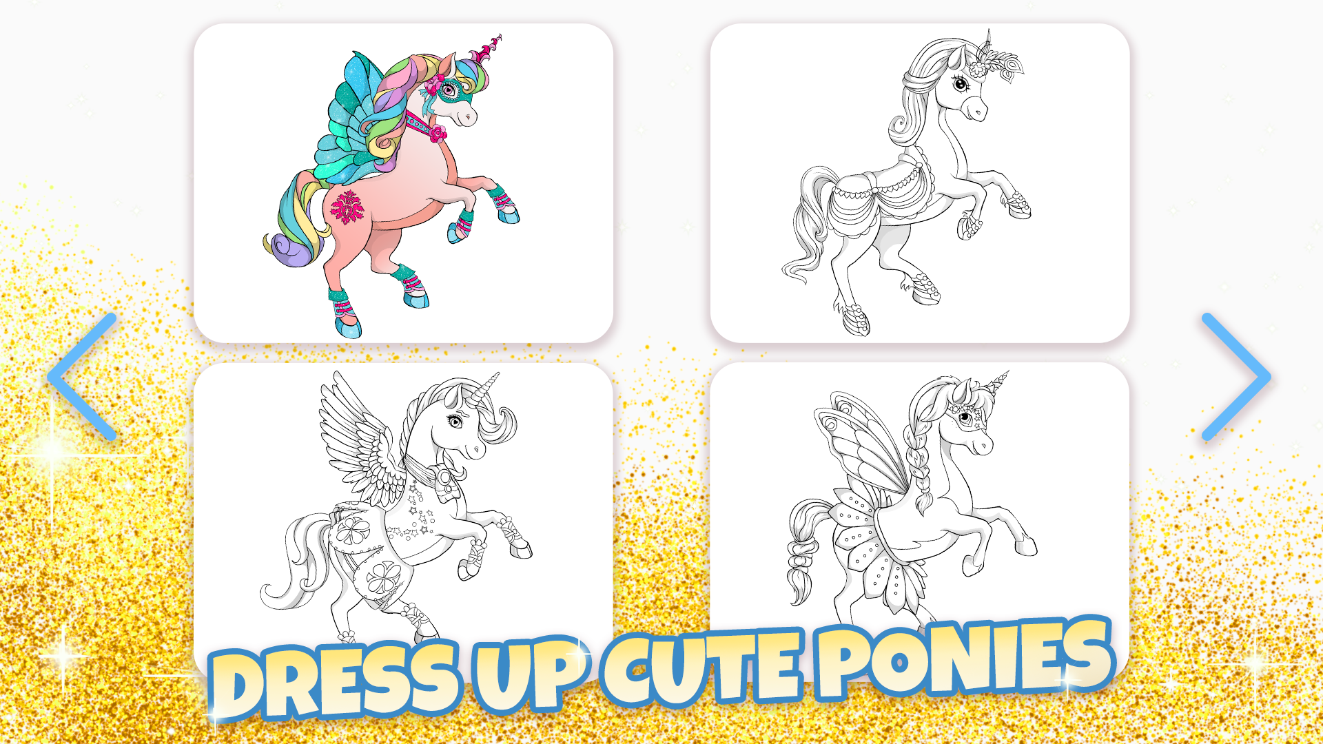 اسکرین شات 2 بازی Unicorn Dress Up Coloring Book