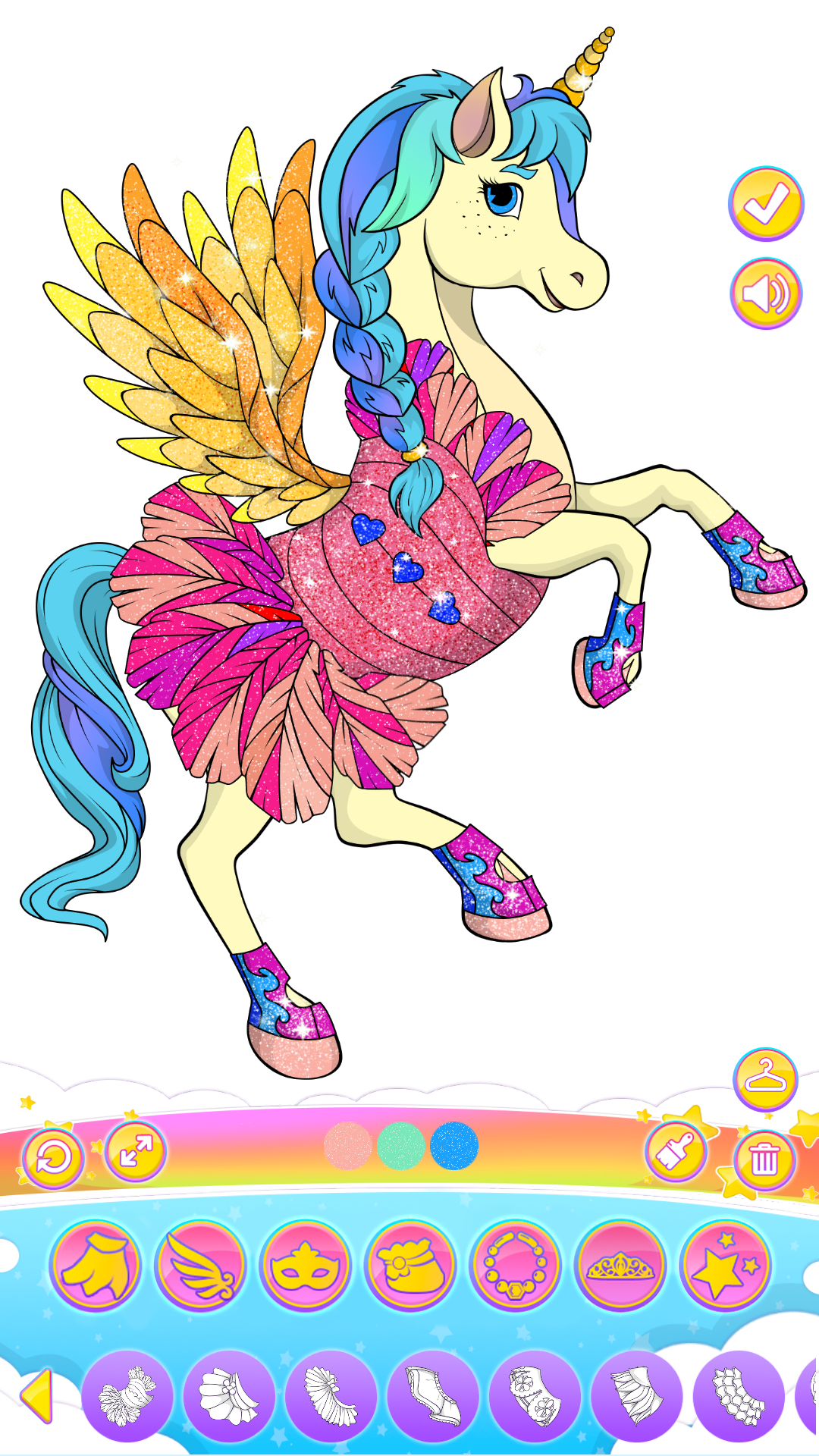 اسکرین شات 6 بازی Unicorn Dress Up Coloring Book