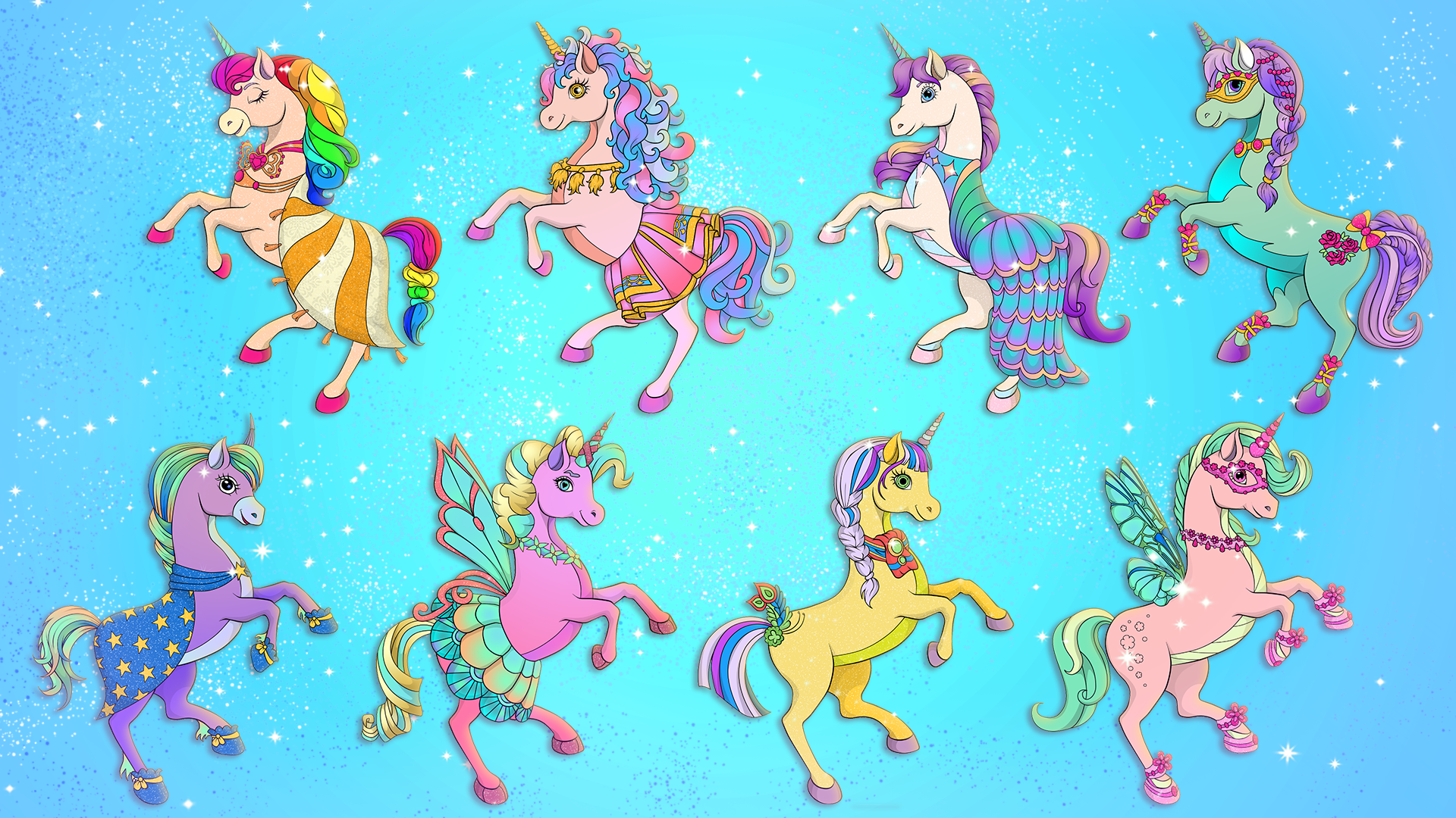 اسکرین شات 3 بازی Unicorn Dress Up Coloring Book